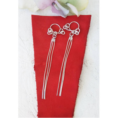 Solid Silver Nipple rings with long chains - Non Piercing Nipple Ring