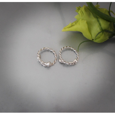 Twisted Sterling Silver Non-Piercing Nipple Rings