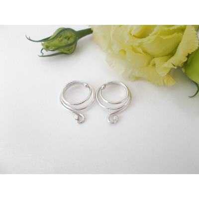 Sterling Silver Spiral Nipple Rings – Non Piercing Adjustable Pair