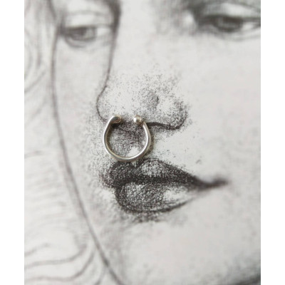 Septum ring -  Sterling Silver septum -  Fake Septum ring - Fake piercing