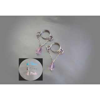 Crystals Nipple rings  Nipple Dangles Non Piercing jewellery sterling silver Adjustable body jewelry nipple clamps