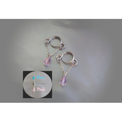 Crystals Nipple rings  Nipple Dangles Non Piercing jewellery sterling silver Adjustable body jewelry nipple clamps