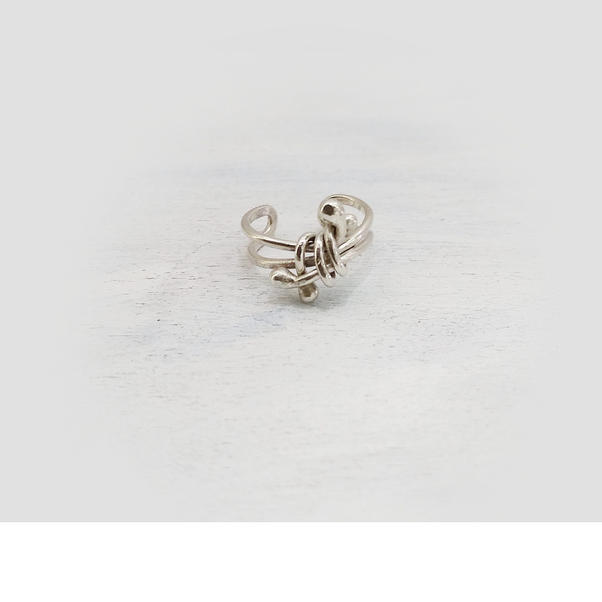 Handmade Sterling Silver Ear Cuff – No Piercing Conch Ring — Image 4 of 6