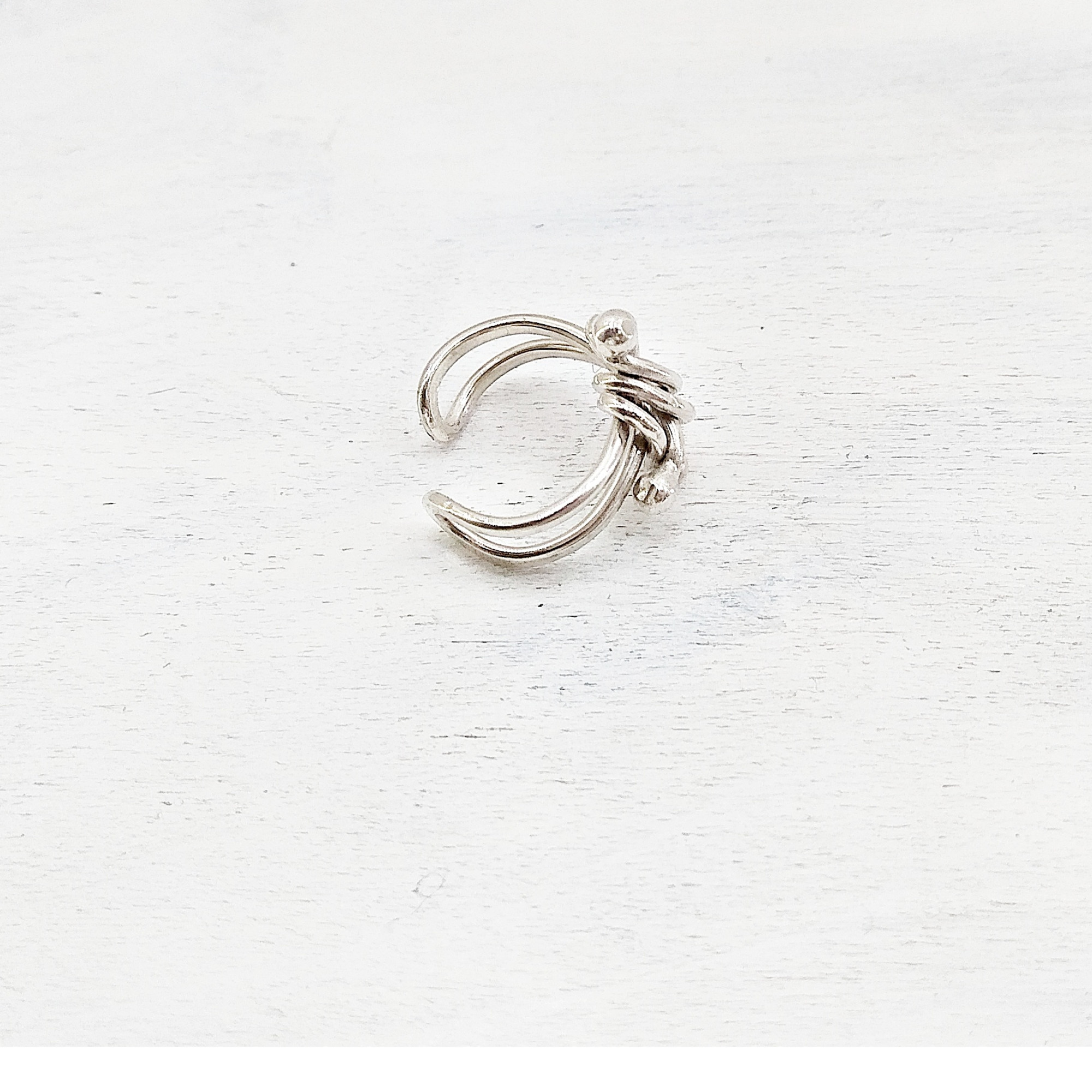 Handmade Sterling Silver Ear Cuff – No Piercing Conch Ring — Image 3 of 6