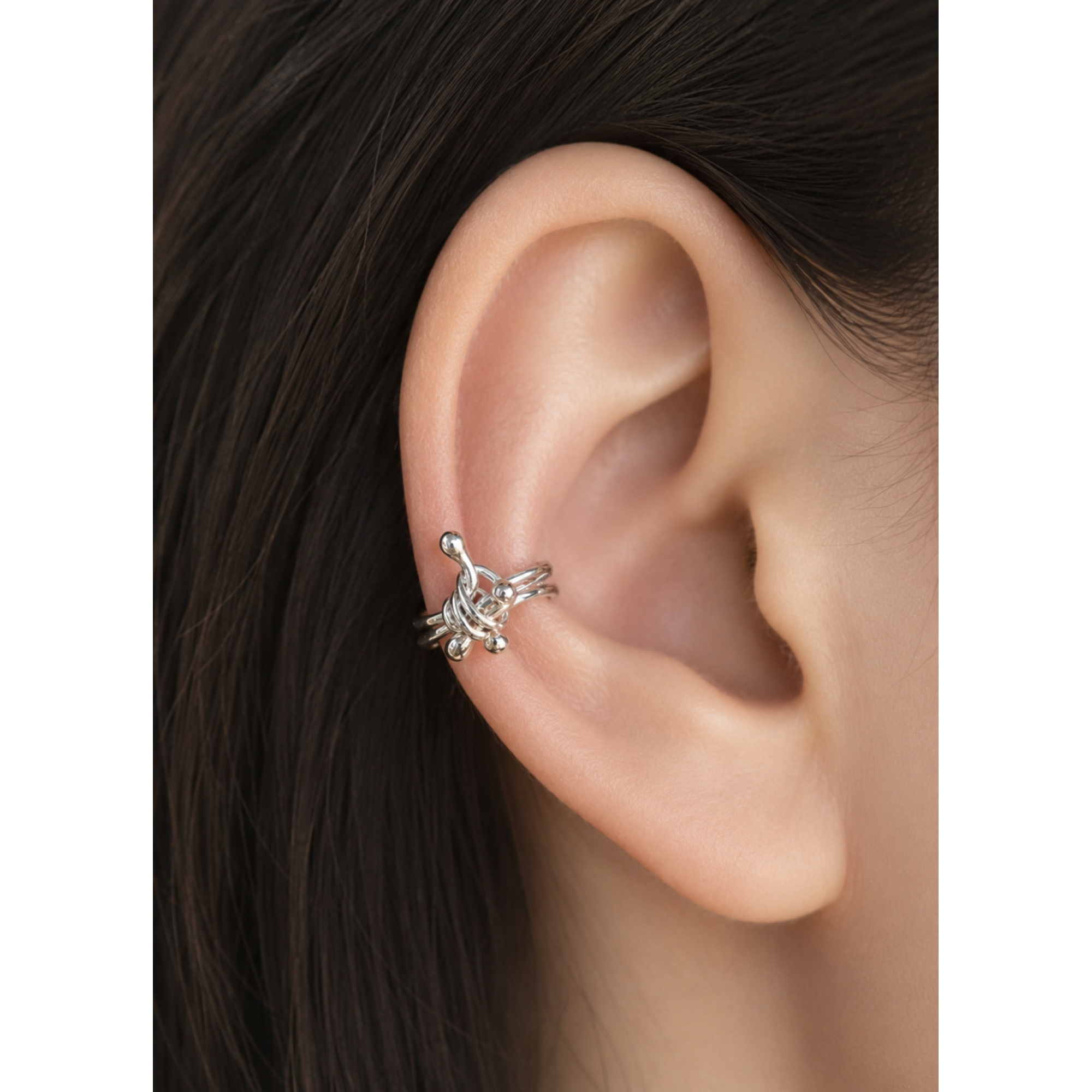 Handmade Sterling Silver Ear Cuff – No Piercing Conch Ring — Image 2 of 6