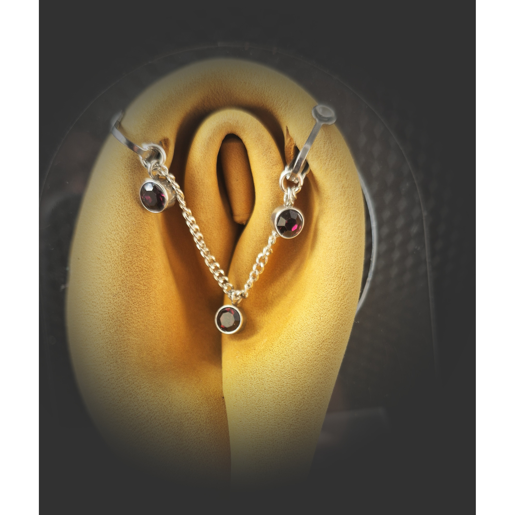 Purple Crystal Steel Clip Chain — Non-Piercing Intimate Jewelry — Image 4 of 4