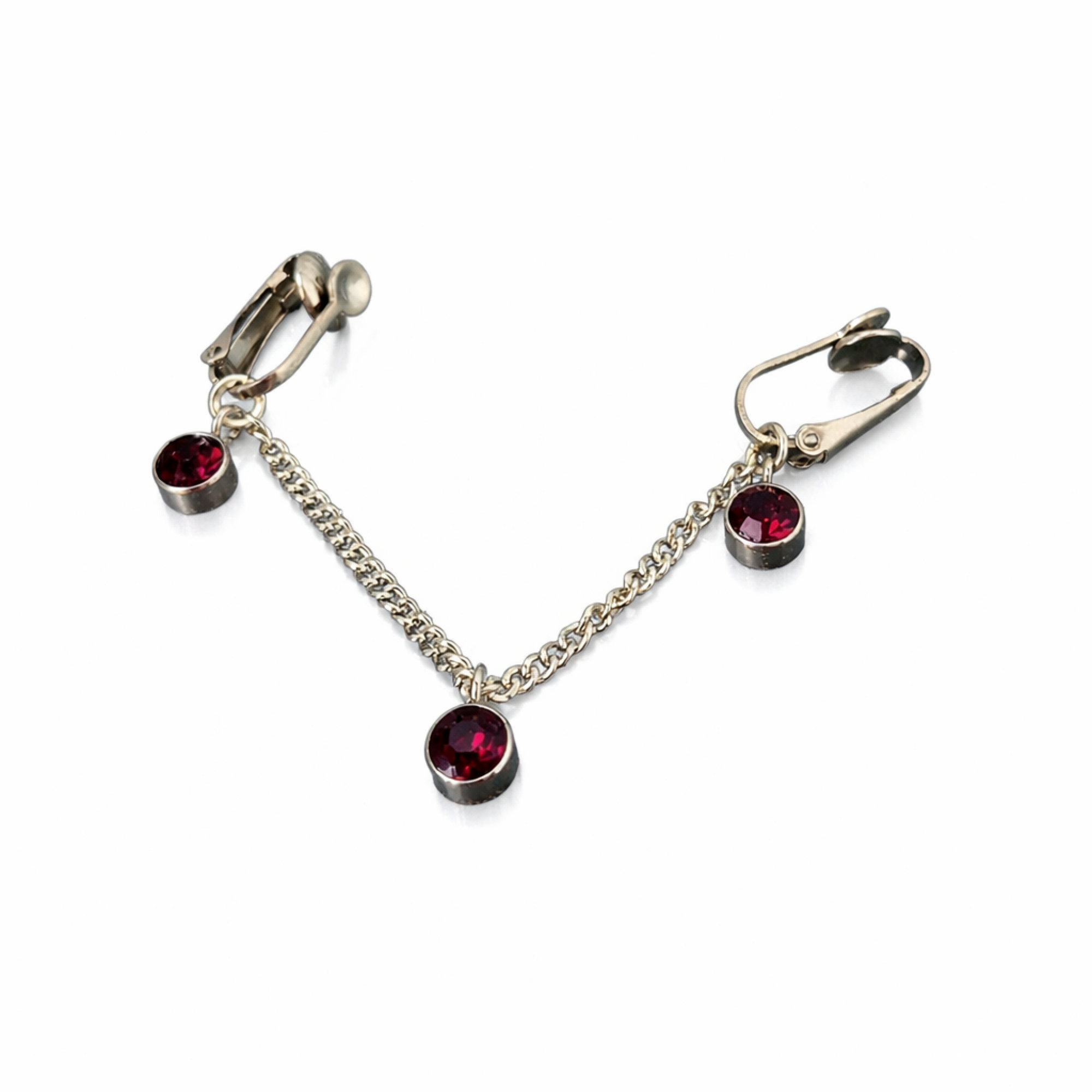 Purple Crystal Steel Clip Chain — Non-Piercing Intimate Jewelry — Image 1 of 4
