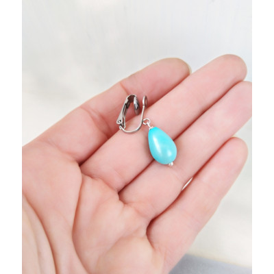 Blue Pearl Faux Clitoral Jewelry – Non-Piercing Intimate Accessory in Stainless Steel