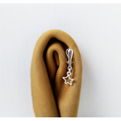 Star Clip-On Body Jewelry — Non-Piercing Sterling Silver