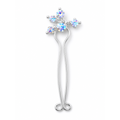 Sterling Silver Rainbow Crystal Fake Christina Piercing – Non-Piercing Intimate Jewelry
