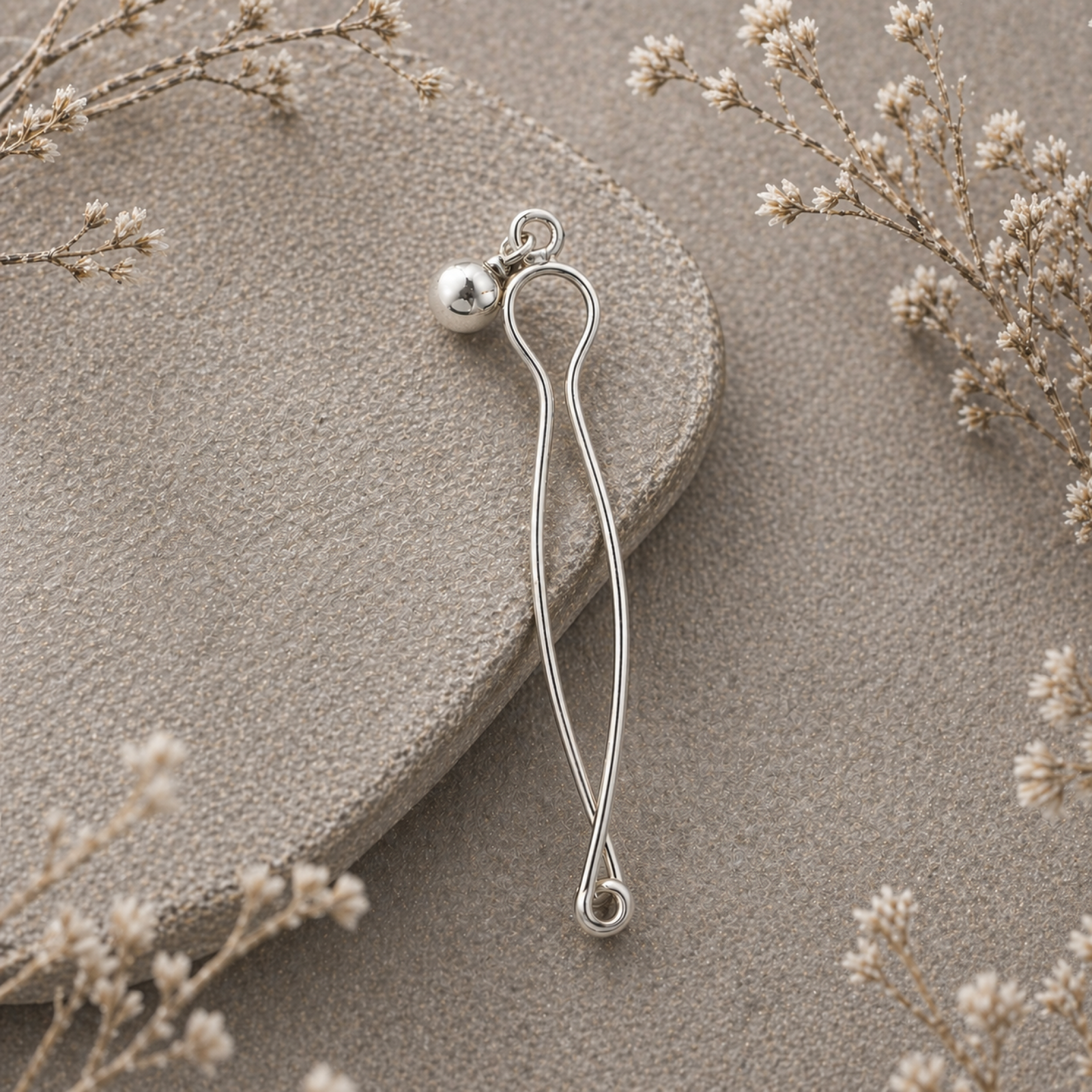 Fake Christina Piercing Handmade Sterling Silver with 5mm Ball — Image 2 of 5