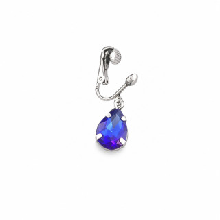 Royal Blue Crystal Faux Clitoral Jewelry – Non-Piercing Stainless Steel Intimate Accessory