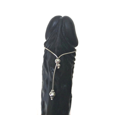 Sterling Silver Lasso Ring with Snake Chain and Silver Beads – Adjustable Handmade Men's Jewelry