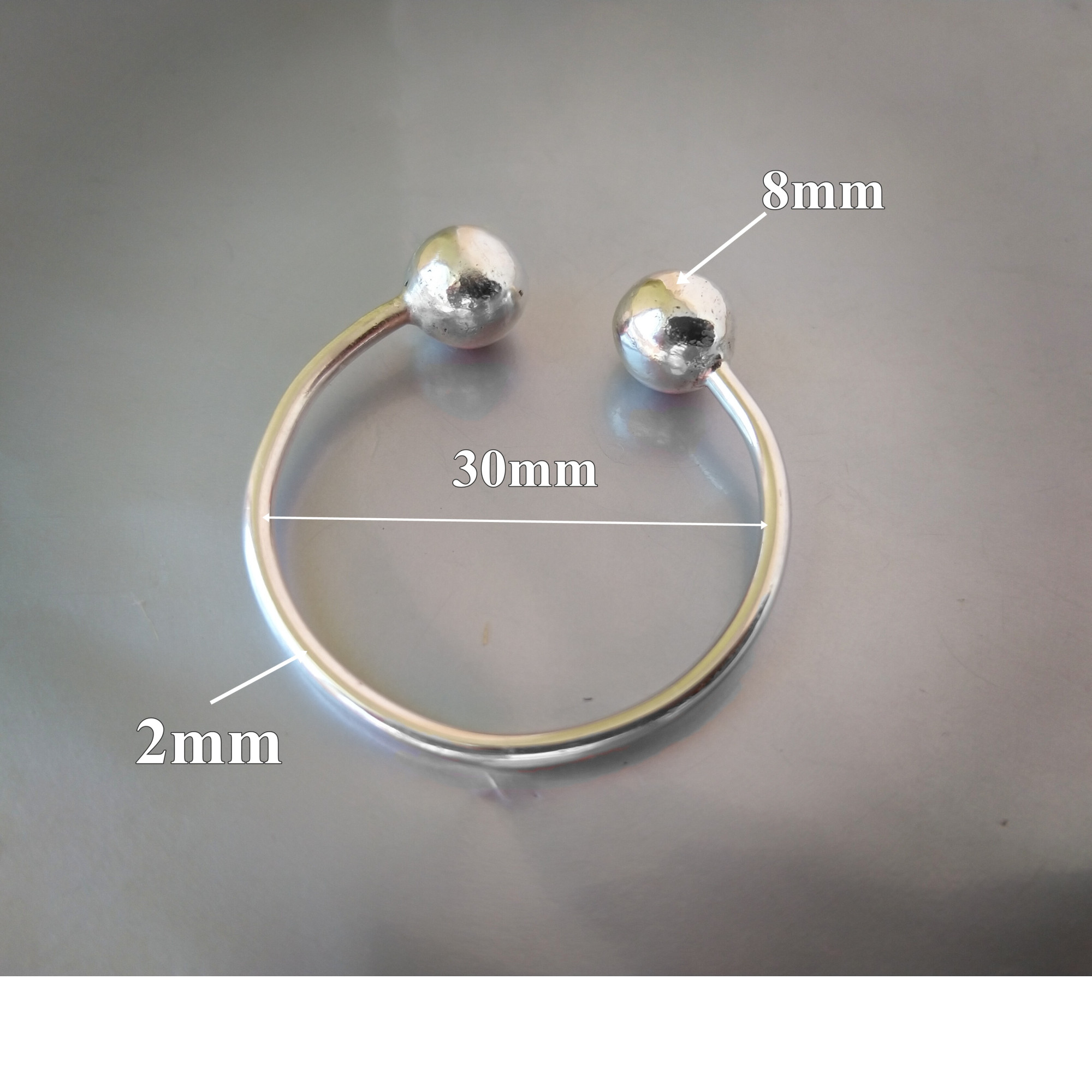 Cock Glans Rings - Solid Silver - Worn below the head of your cock on your Frenulum - 2 pressure balls - Handmade body jewellery for Men — Image 5 of 7
