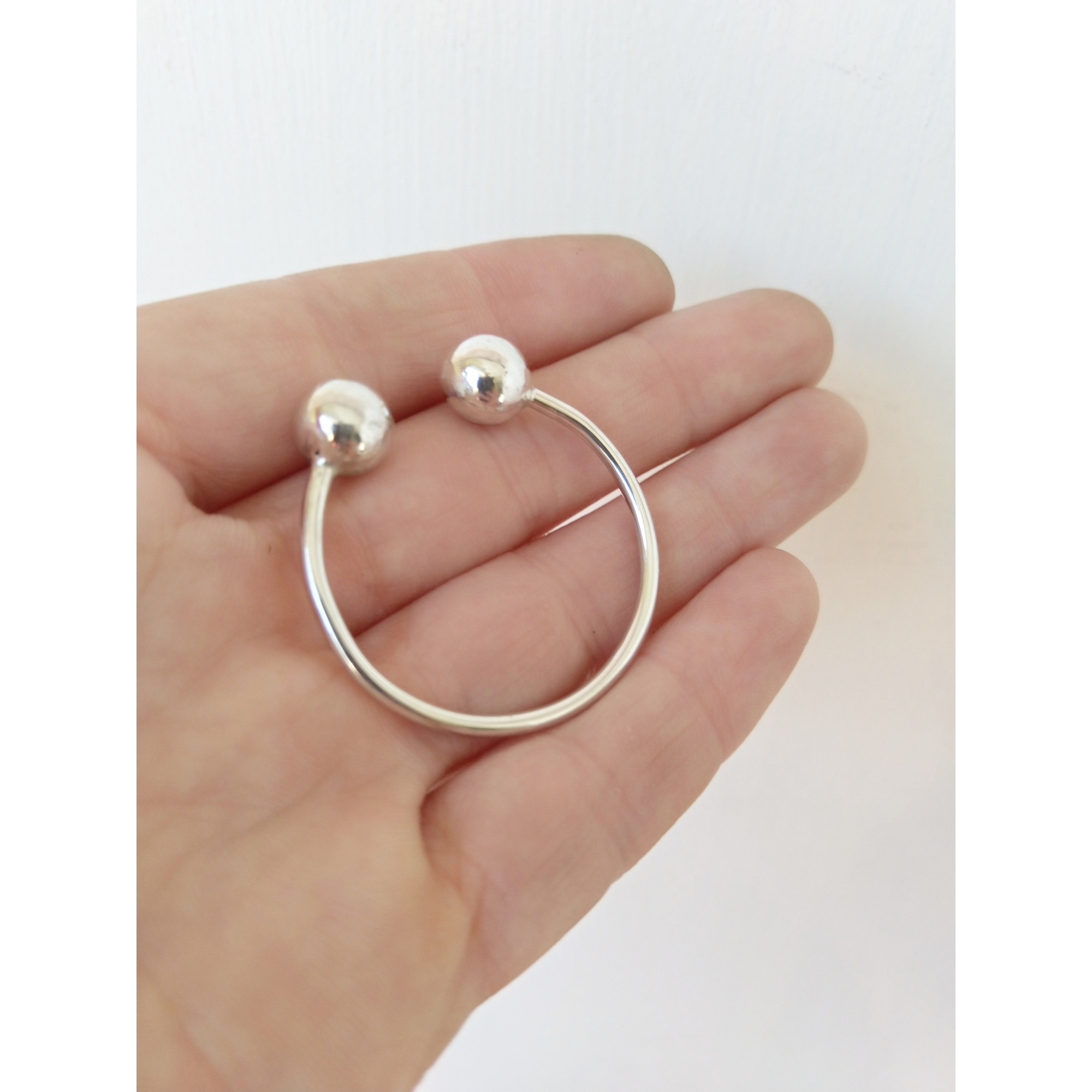 Cock Glans Rings - Solid Silver - Worn below the head of your cock on your Frenulum - 2 pressure balls - Handmade body jewellery for Men — Image 6 of 7