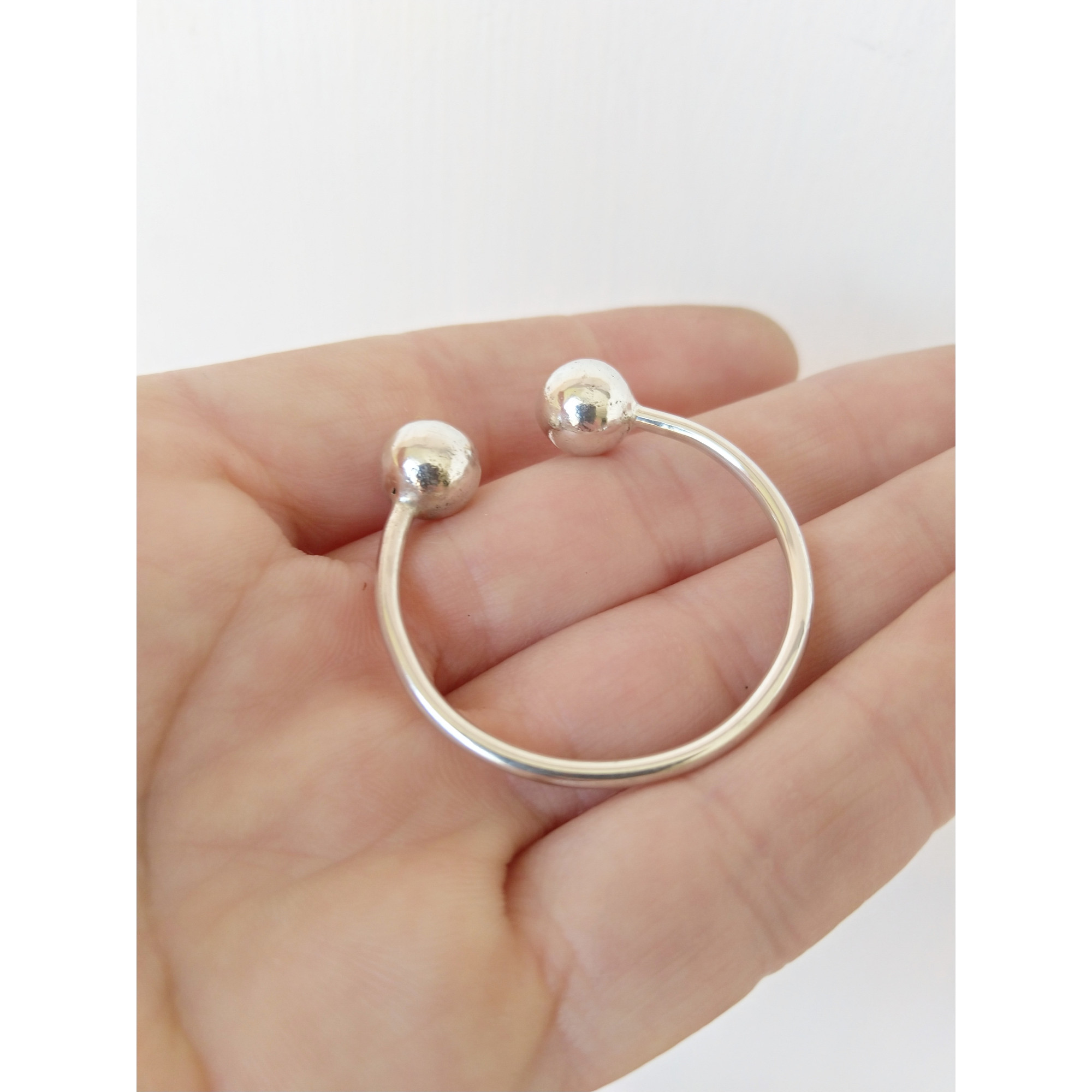 Cock Glans Rings - Solid Silver - Worn below the head of your cock on your Frenulum - 2 pressure balls - Handmade body jewellery for Men — Image 4 of 7