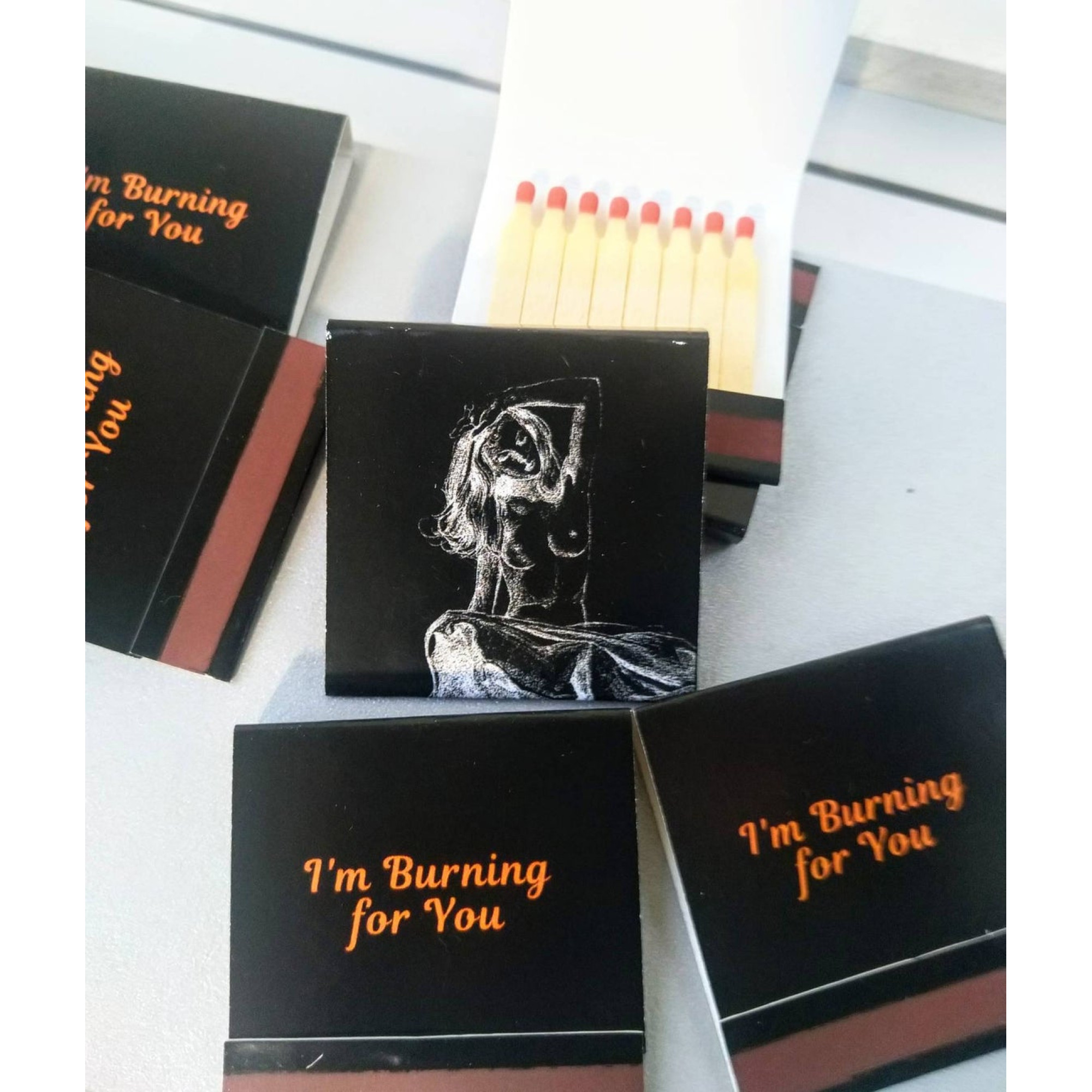 I'm Burning for You" Matchbooks –  Matches with Red Tips, 10-Pack | SilverBuds — Image 1 of 2