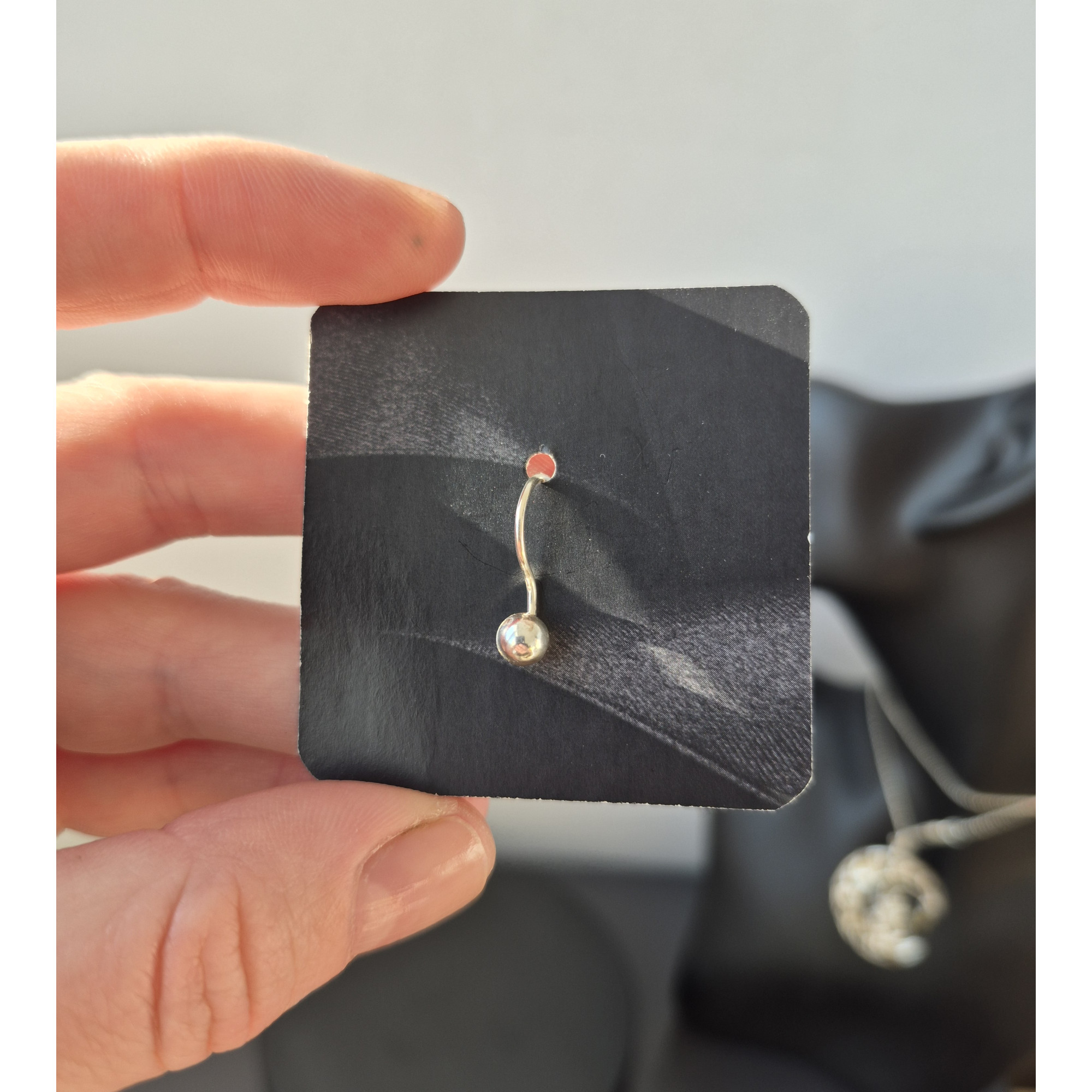 Ball Lip Cuff – Handmade Sterling Silver Fake Lip Ring, No Piercing Needed — Image 3 of 7
