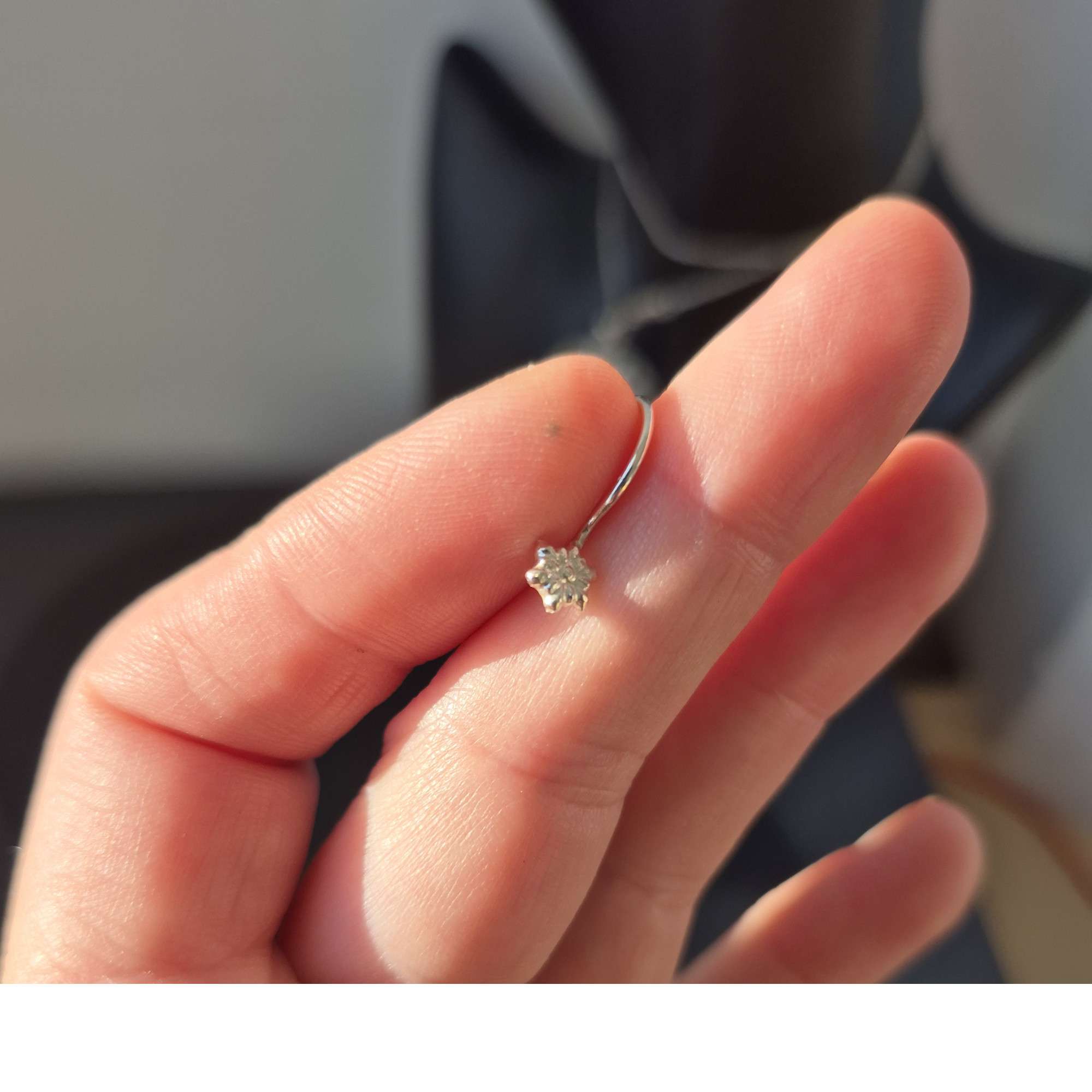 Handmade Silver Fake Lip Ring No Piercing — Image 8 of 8