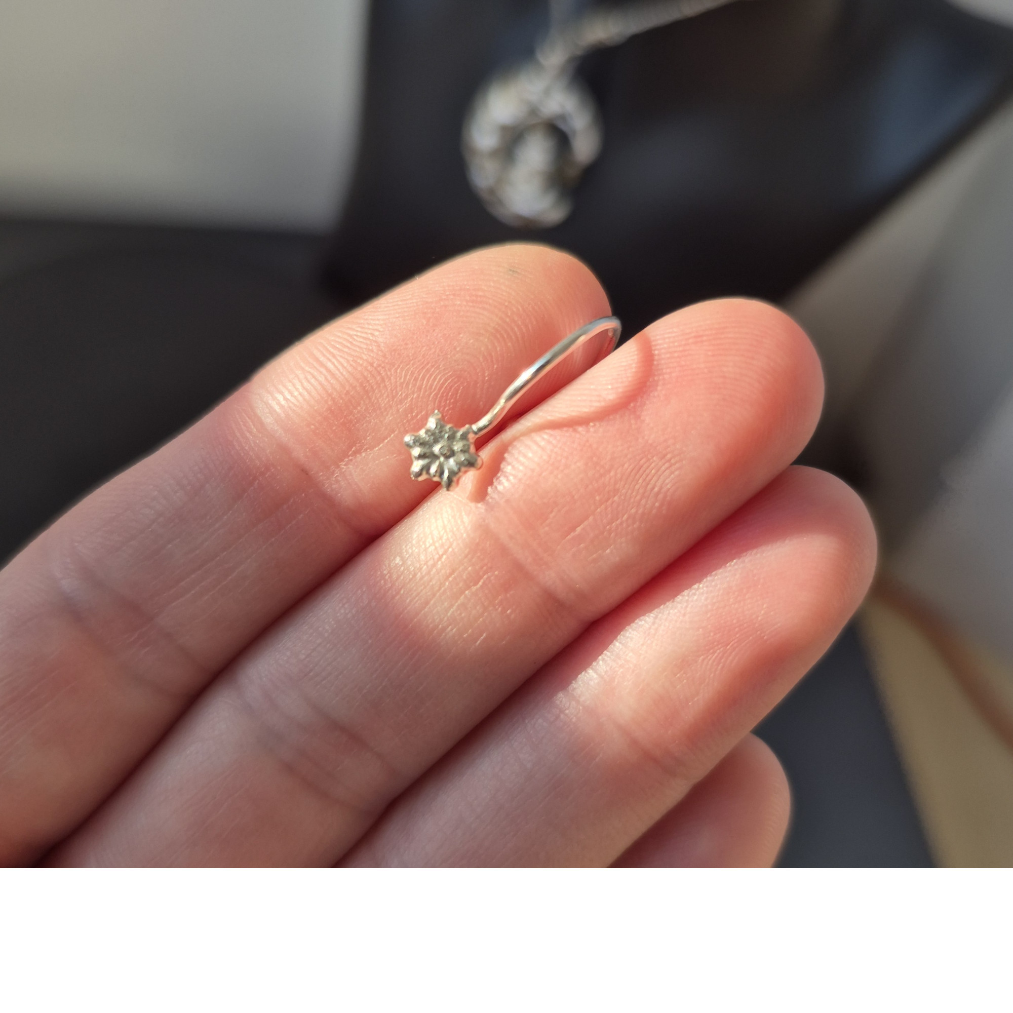 Handmade Silver Fake Lip Ring No Piercing — Image 6 of 8