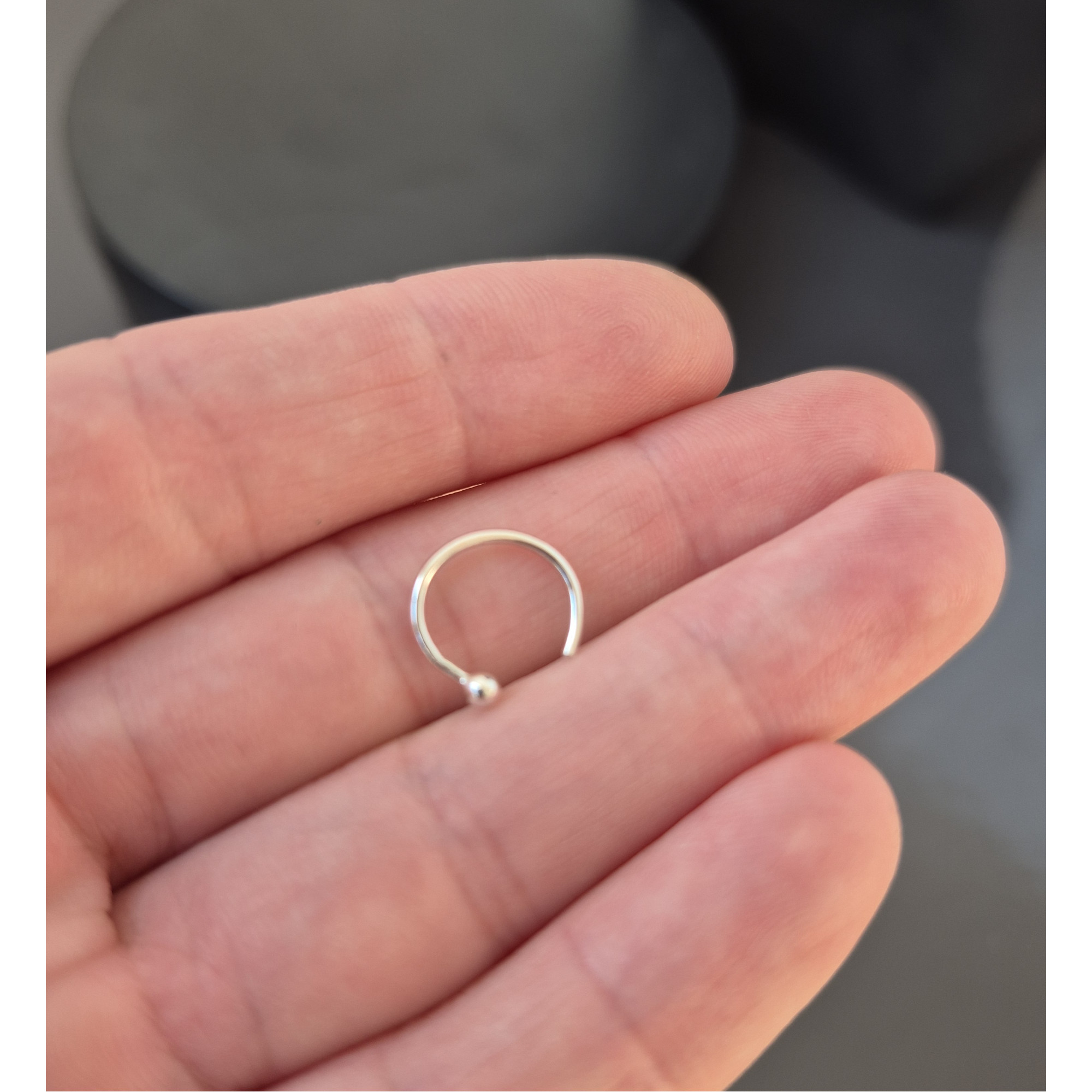 Handmade Sterling Silver Fake Lip Ring — Image 2 of 5