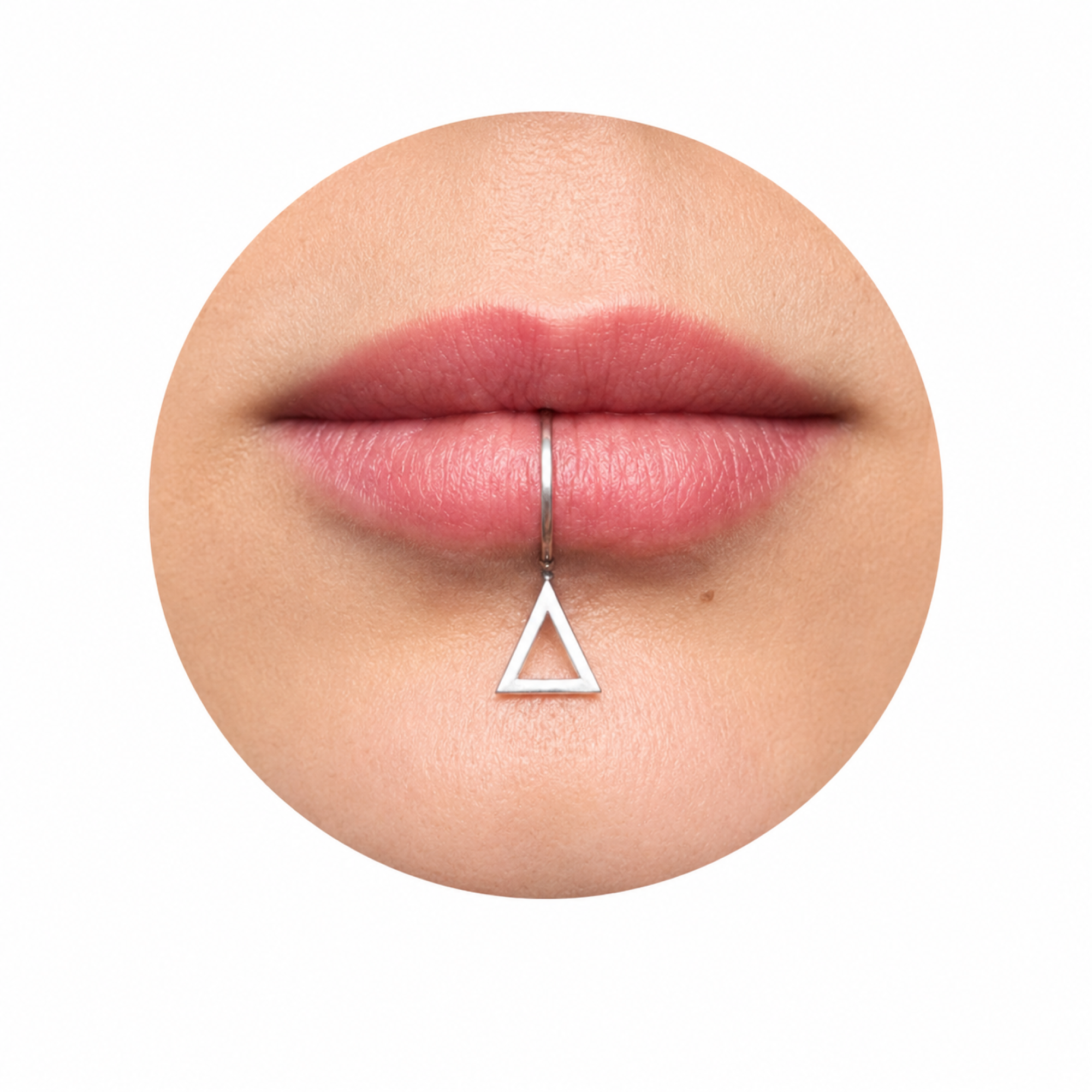Triangle Lip Cuff – Handmade Sterling Silver Fake Lip Ring, No Piercing Needed — Image 1 of 6