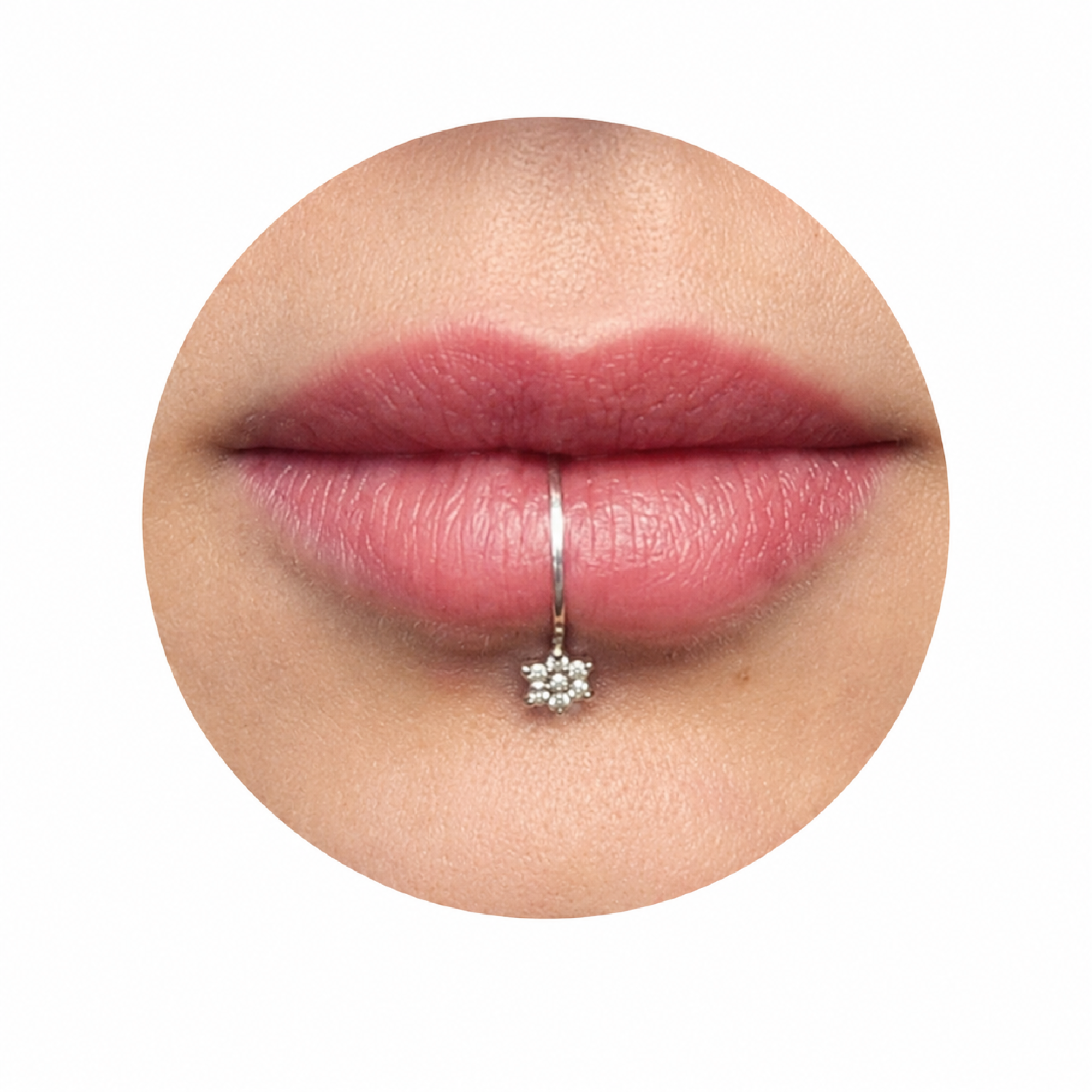 Handmade Silver Fake Lip Ring No Piercing — Image 1 of 8