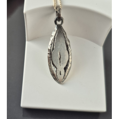 Silver yoni pendant - Handmade out of Fine Silver Vagina Necklace