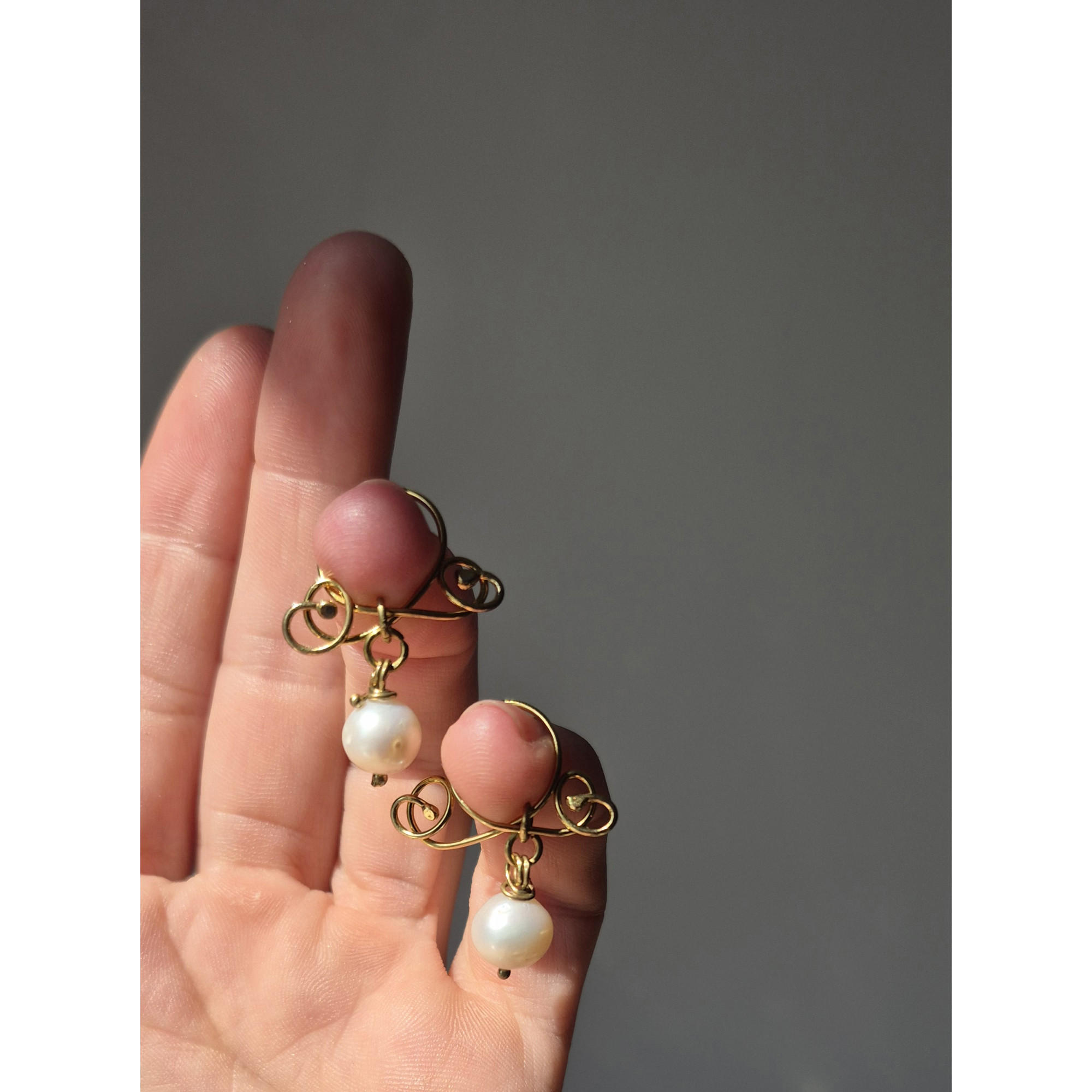 Handmade Brass Non-Piercing Nipple Clamps with White Pearls — Image 4 of 5