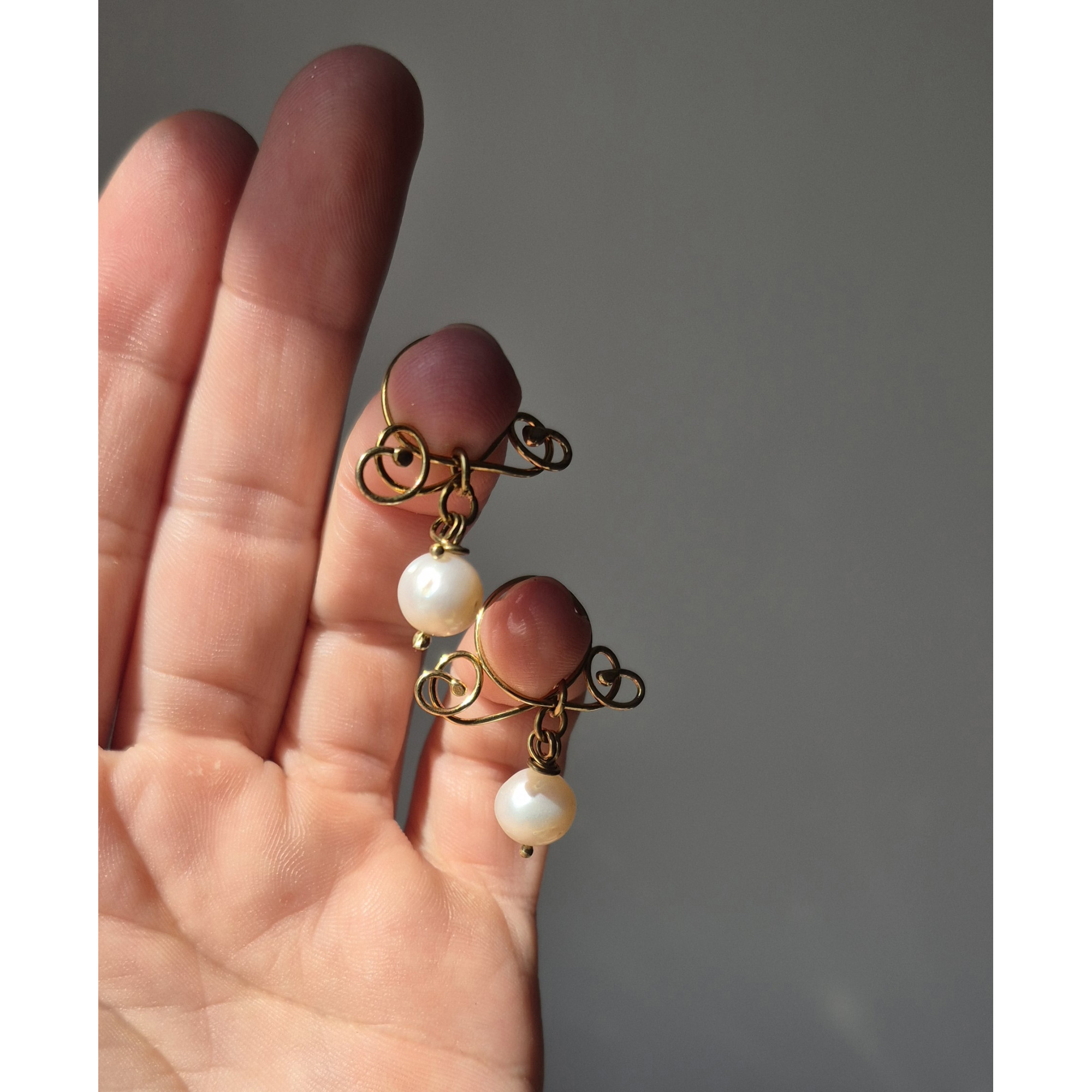 Handmade Brass Non-Piercing Nipple Clamps with White Pearls — Image 5 of 5