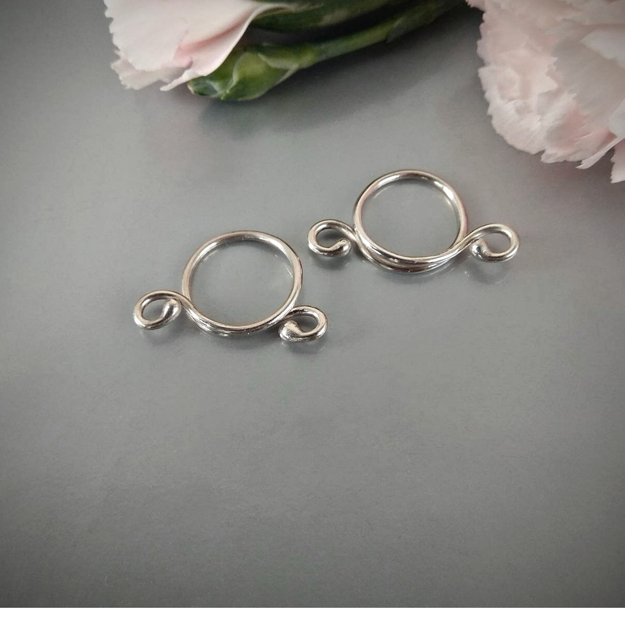 Sterling Silver Non-Piercing Nipple Rings with Side Loops — Pair — Image 11 of 17