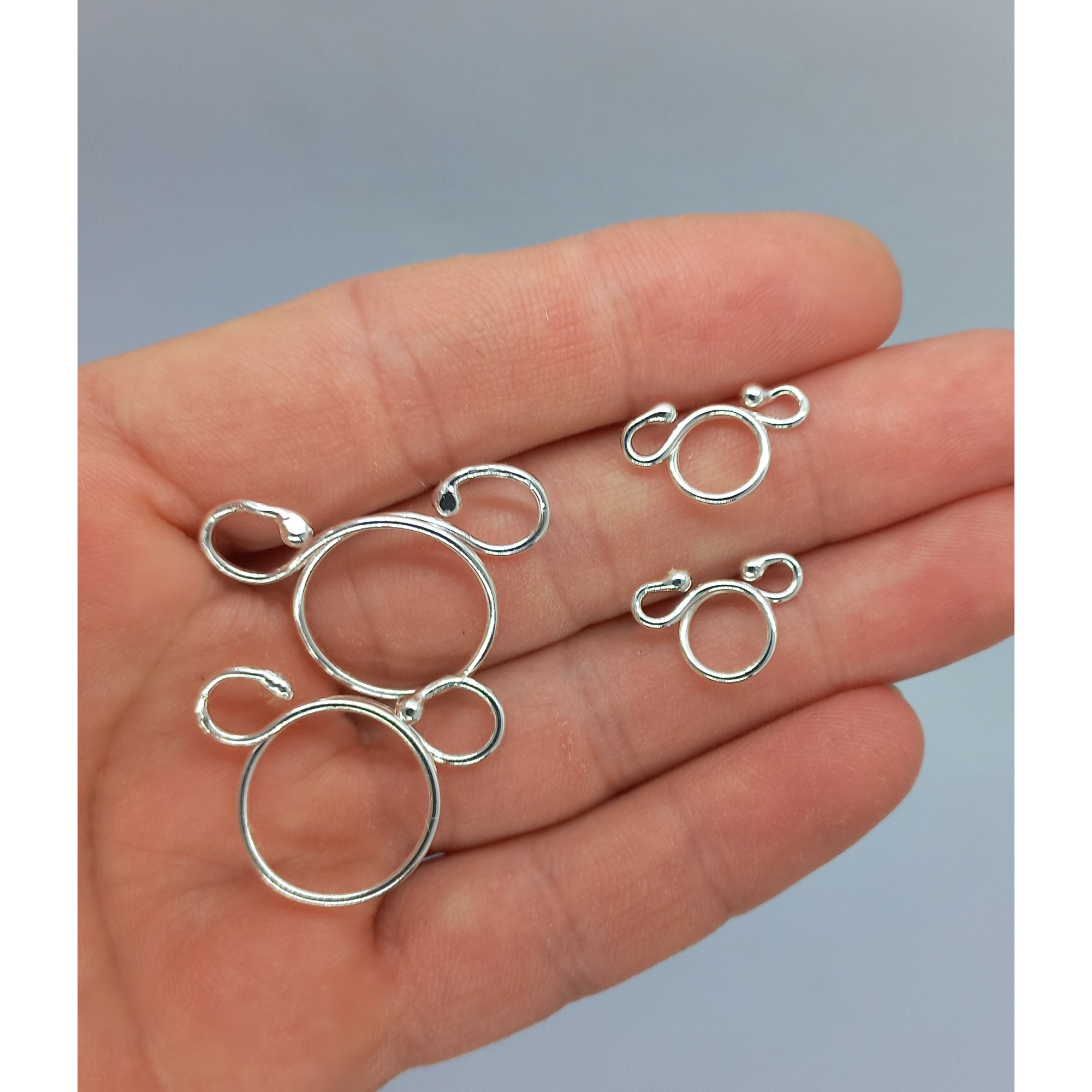 Sterling Silver Non-Piercing Nipple Rings with Side Loops — Pair — Image 16 of 17