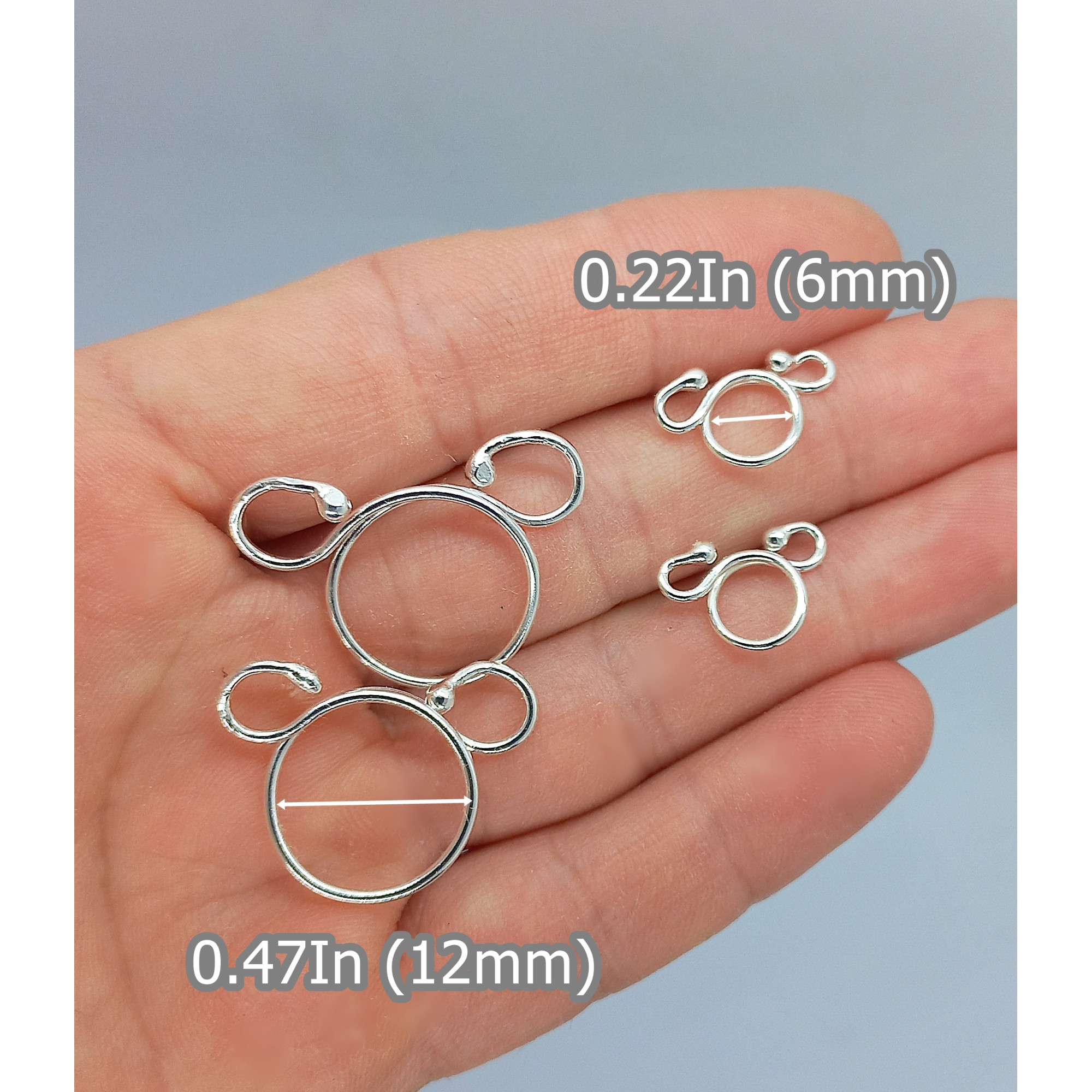 Sterling Silver Non-Piercing Nipple Rings with Side Loops — Pair — Image 13 of 17