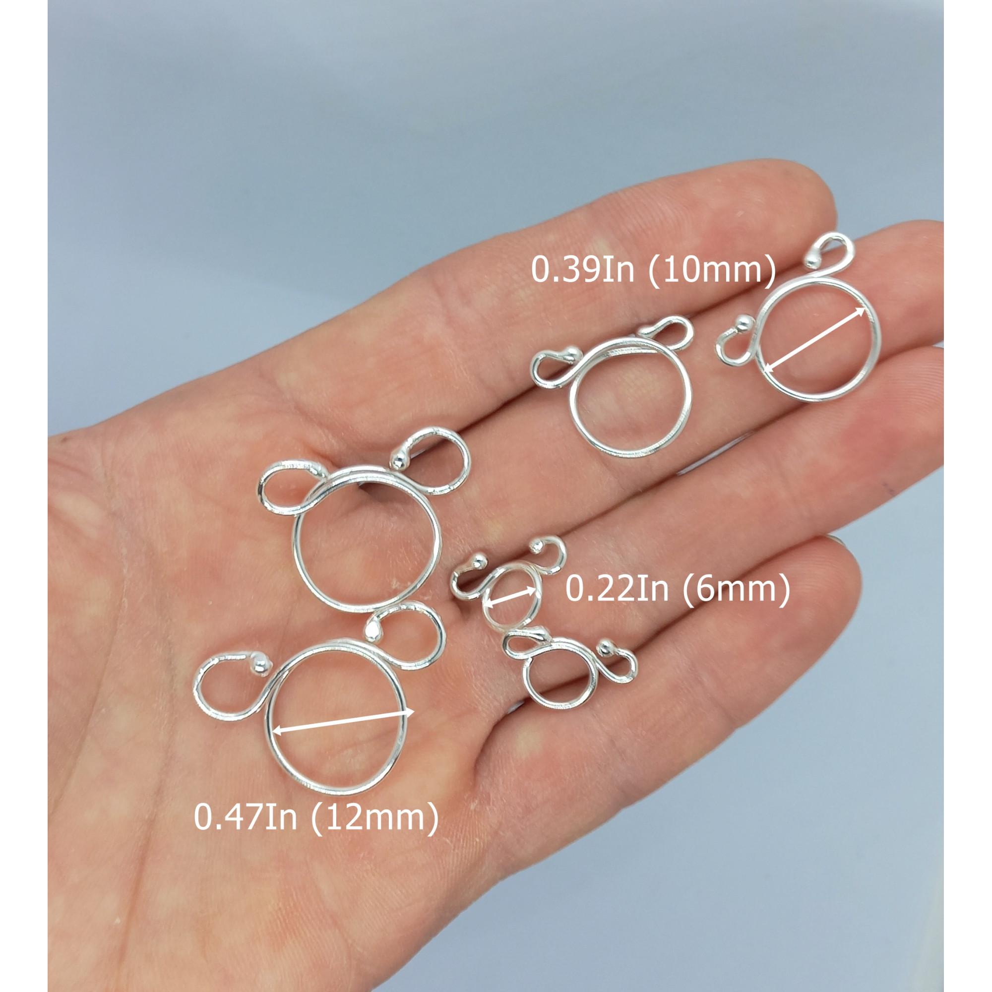 Sterling Silver Non-Piercing Nipple Rings with Side Loops — Pair — Image 8 of 17