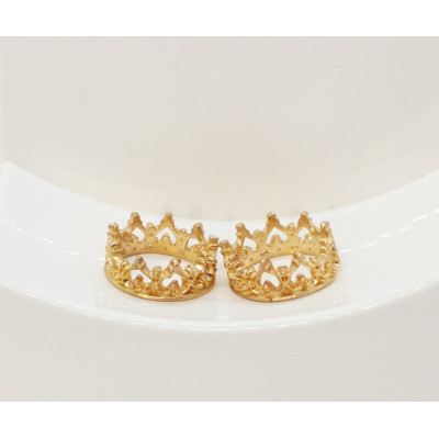Crown Clip Rings — 14K Gold Plated 925 Sterling Silver Non-Piercing Body Jewelry