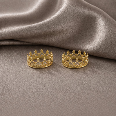 Brass Crown Fake Nipple Rings (Handmade)