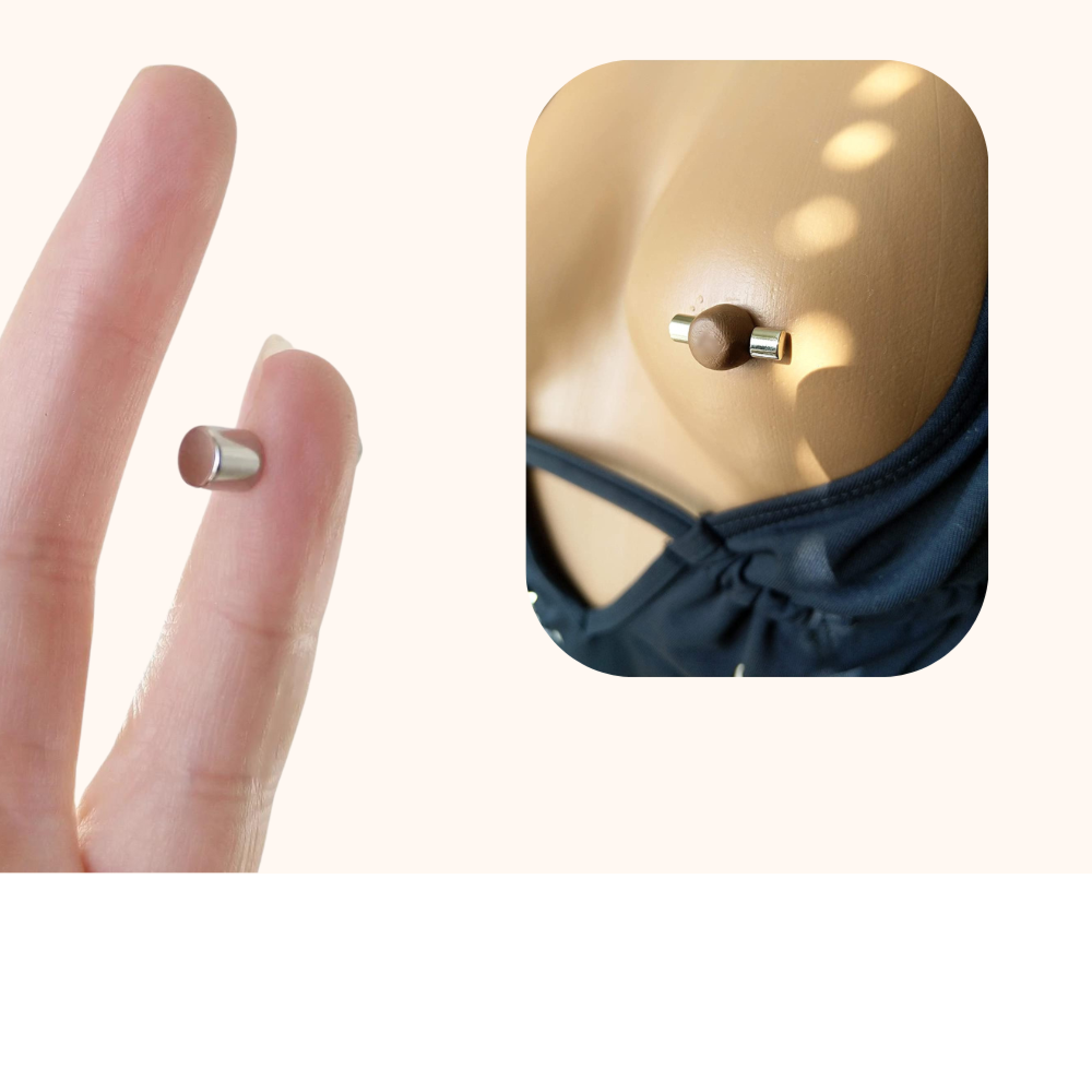 Magnetic Nipple Rings Silver Non Piercing Adjustable Fake Nipple Piercing Jewelry — Image 4 of 4