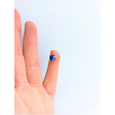 Fake nipple piercing  wih Blue crystal