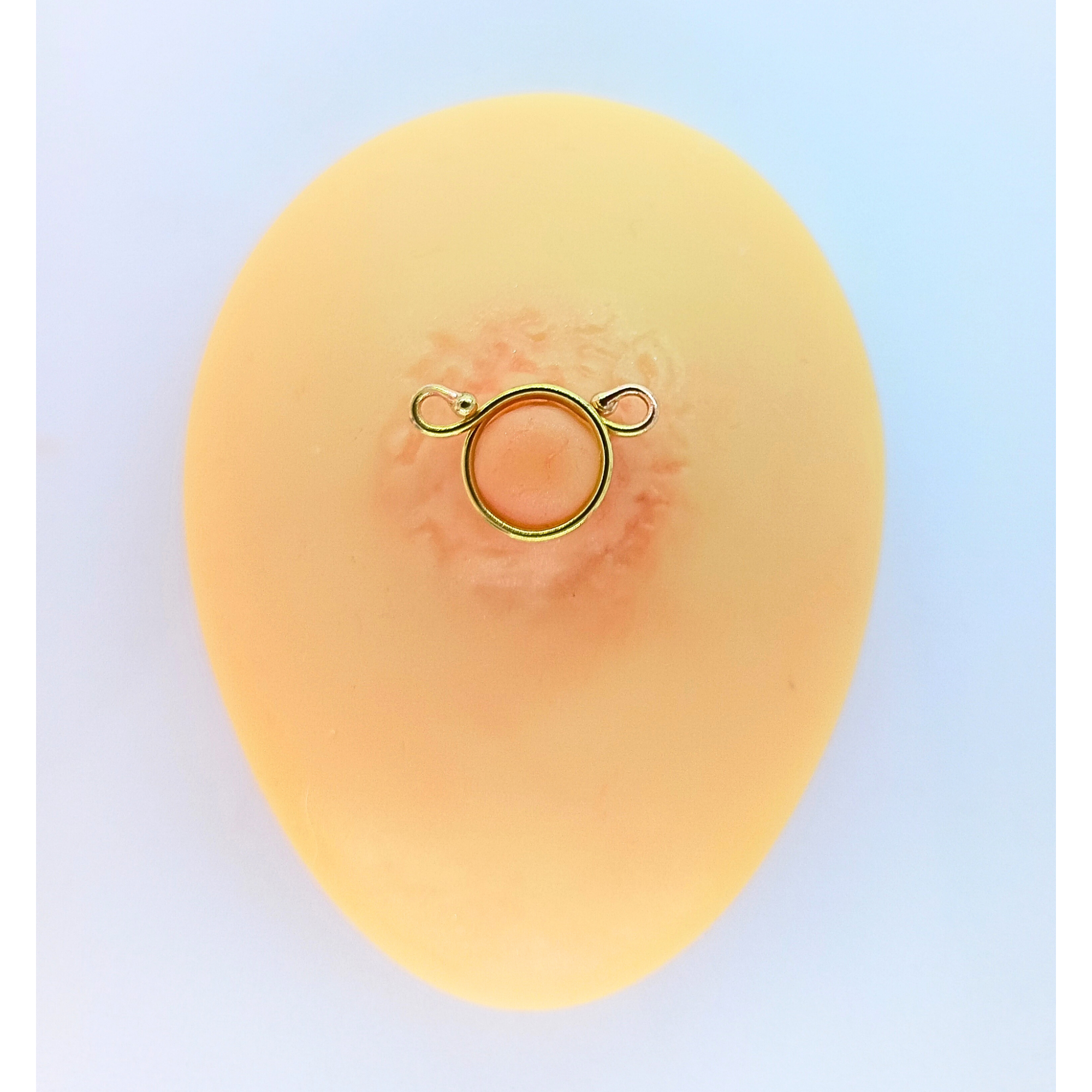 Handmade Brass Non-Piercing Nipple Rings with Side Loops (Pair) — Image 3 of 3