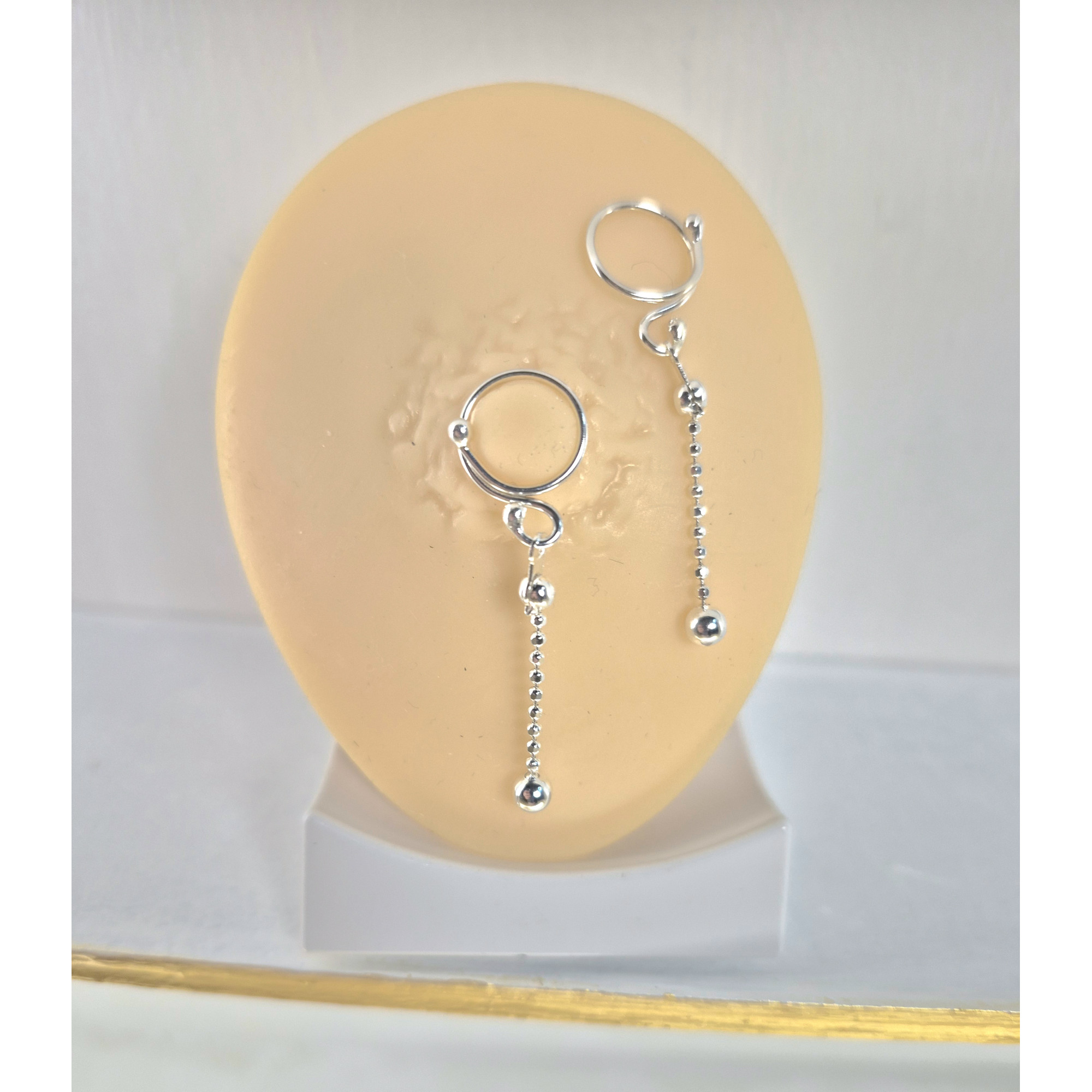Solid Silver Nipple Rings with Silver Dangles (Pair) — Image 1 of 7