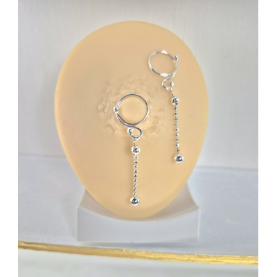 Solid Silver Nipple Rings with Dangles 