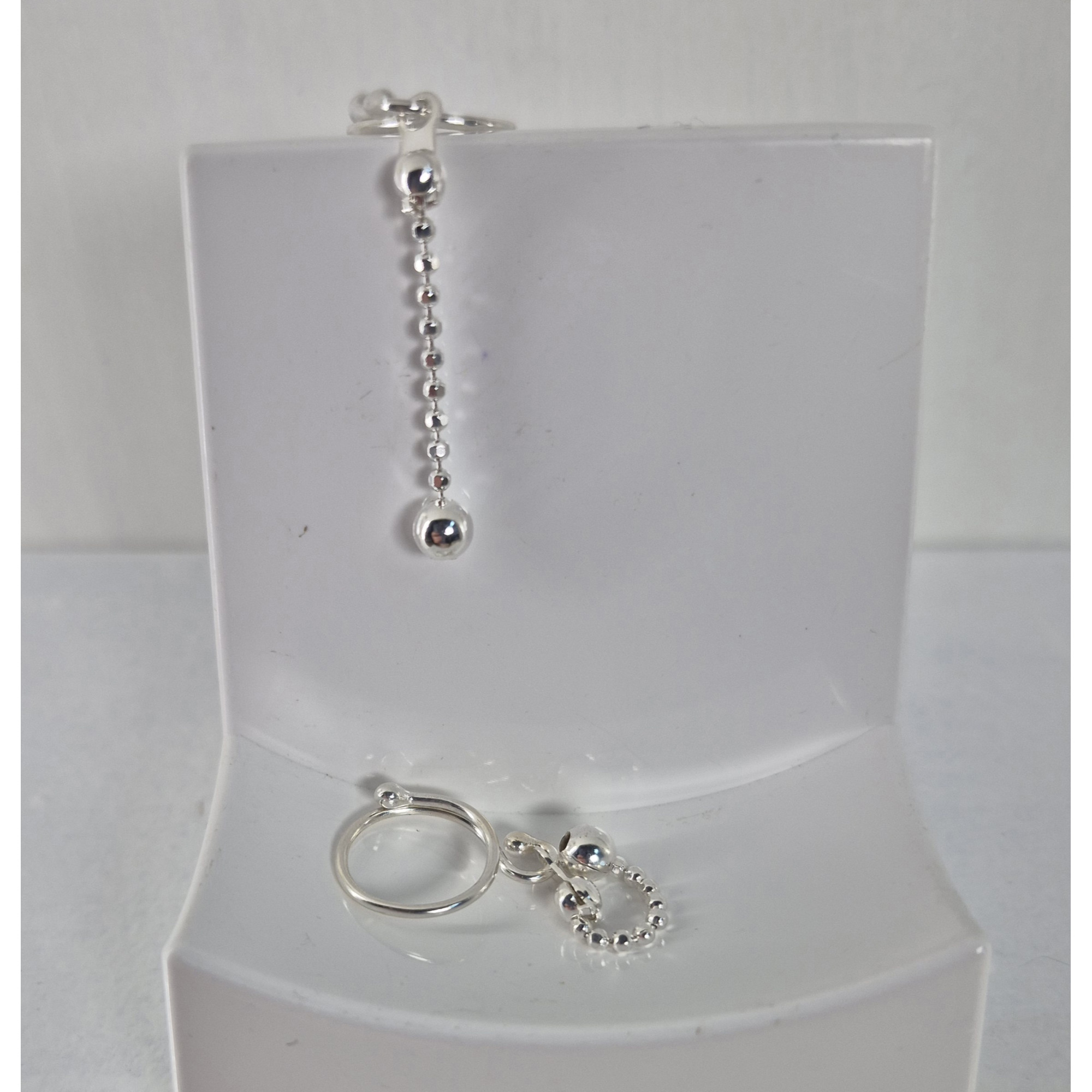 Solid Silver Nipple Rings with Silver Dangles (Pair) — Image 5 of 7