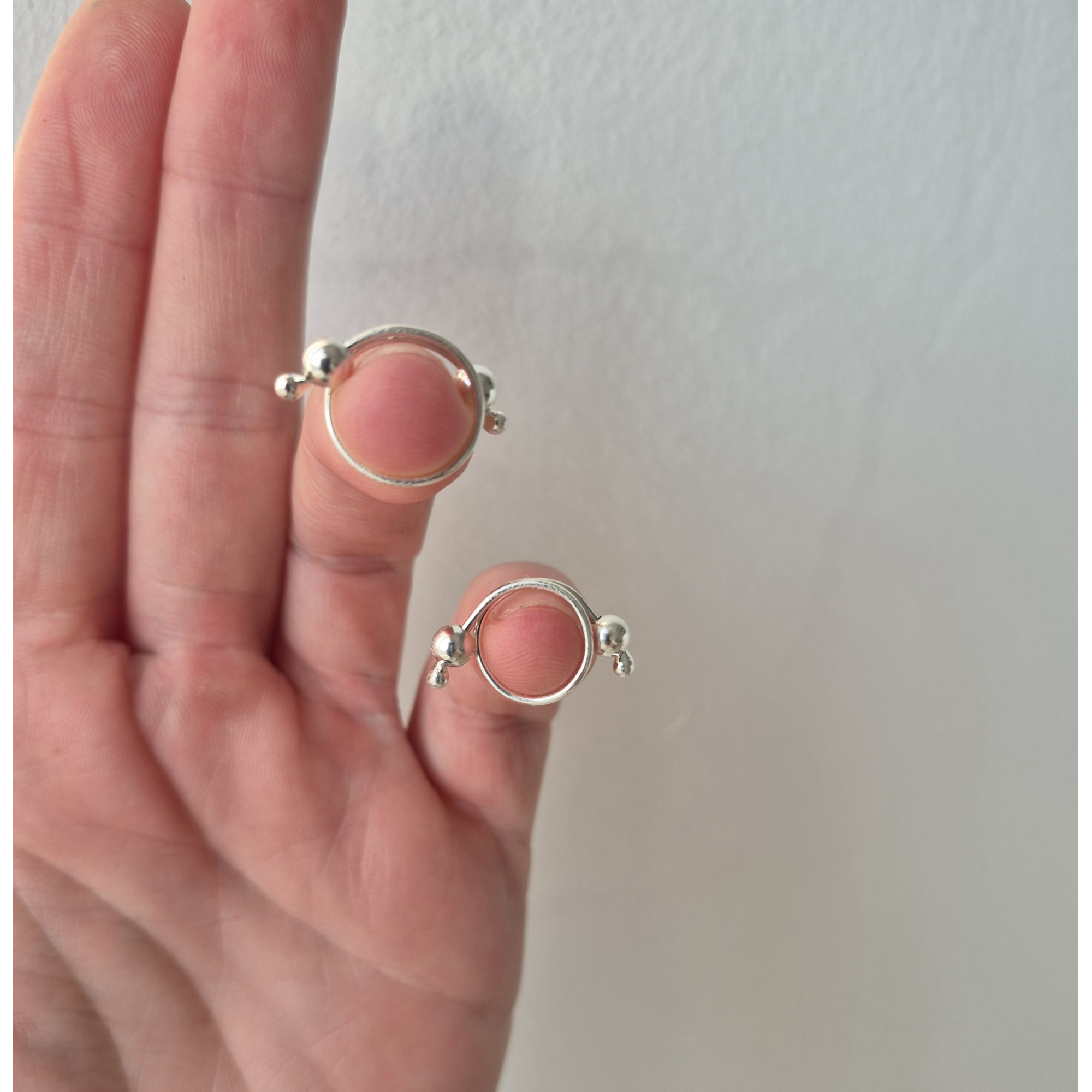 Fake nipple piercing - pair adjustable Barbell - handmade silver nipple bar — Image 6 of 6