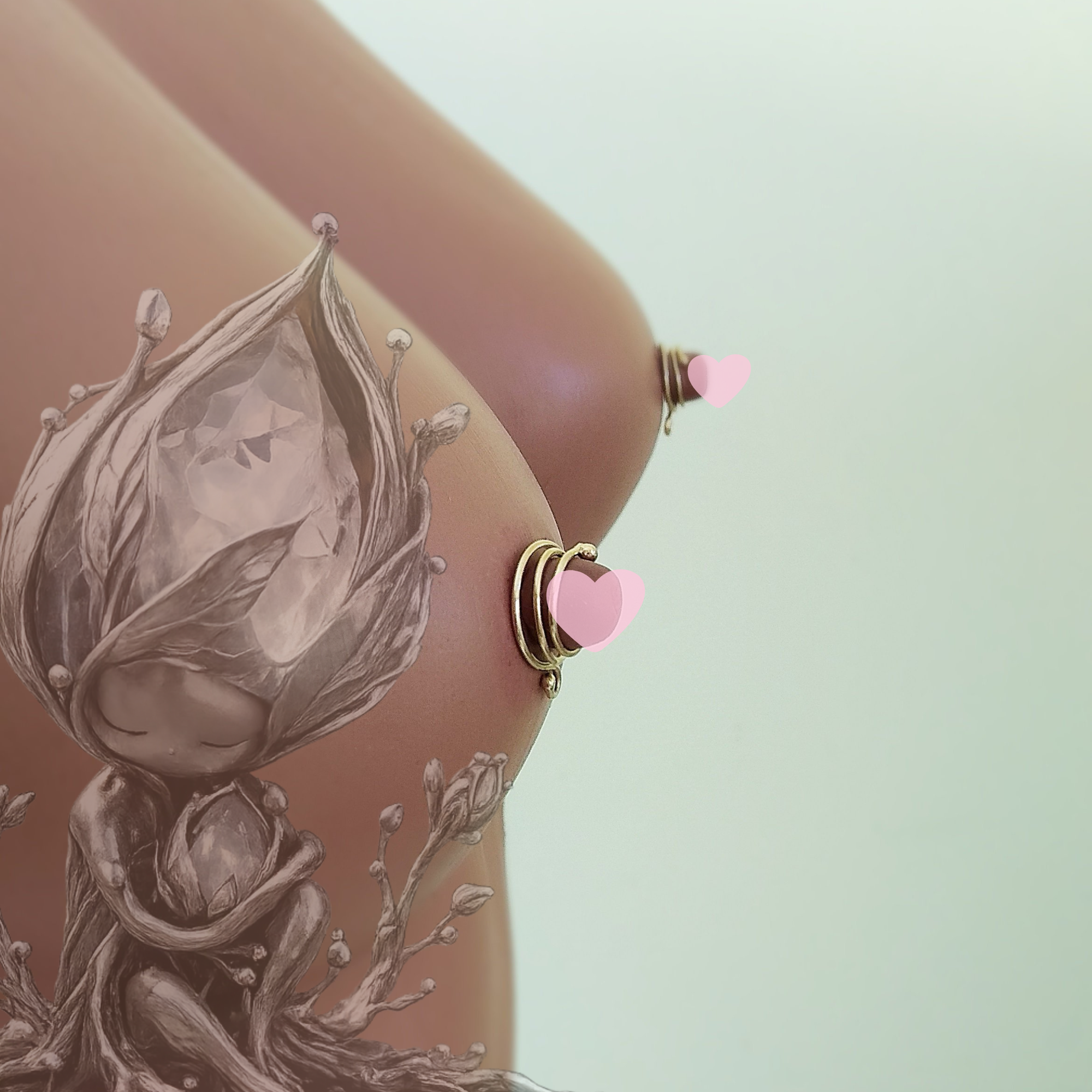 Handmade Brass Spiral Non-Piercing Nipple Rings (Pair) — Image 1 of 8