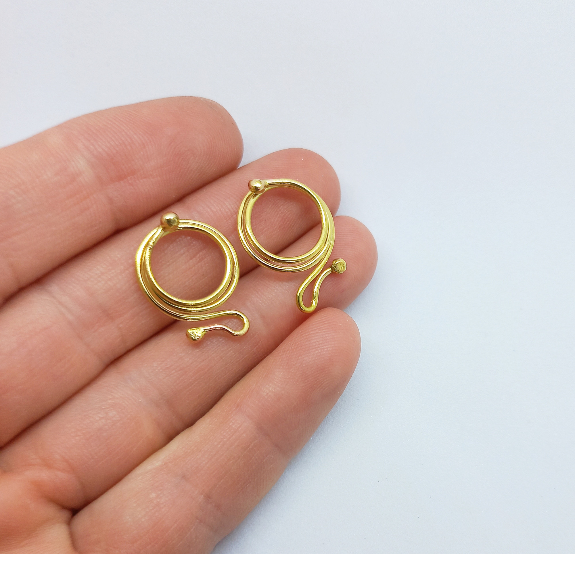 Handmade Brass Spiral Non-Piercing Nipple Rings (Pair) — Image 3 of 8