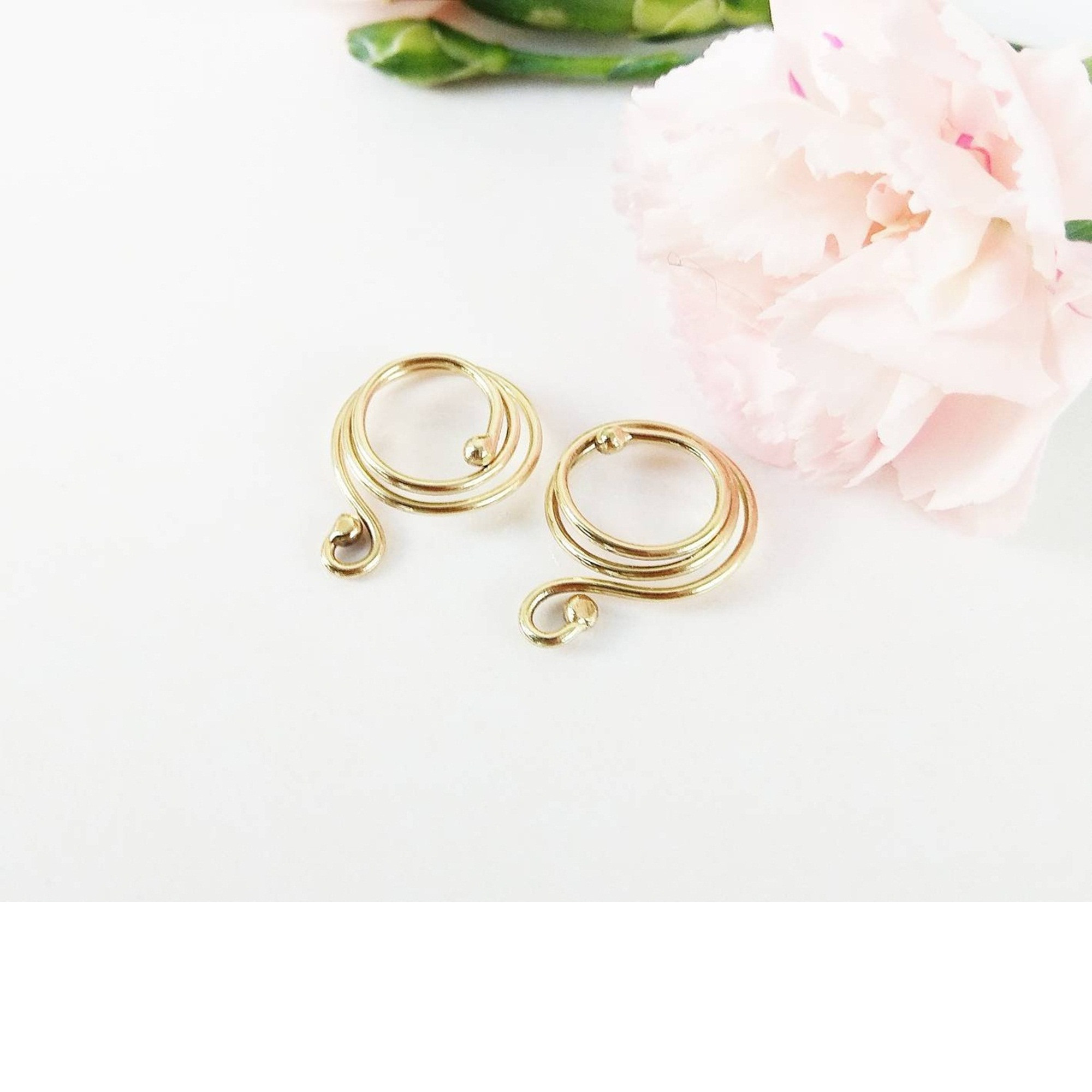 Handmade Brass Spiral Non-Piercing Nipple Rings (Pair) — Image 4 of 8