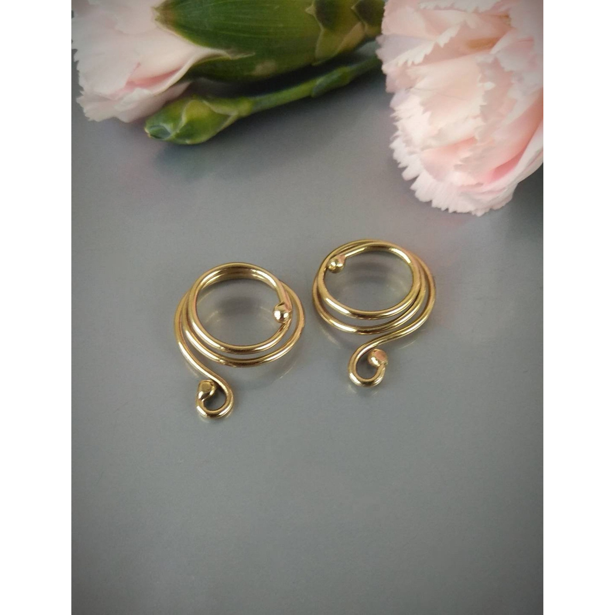 Handmade Brass Spiral Non-Piercing Nipple Rings (Pair) — Image 7 of 8