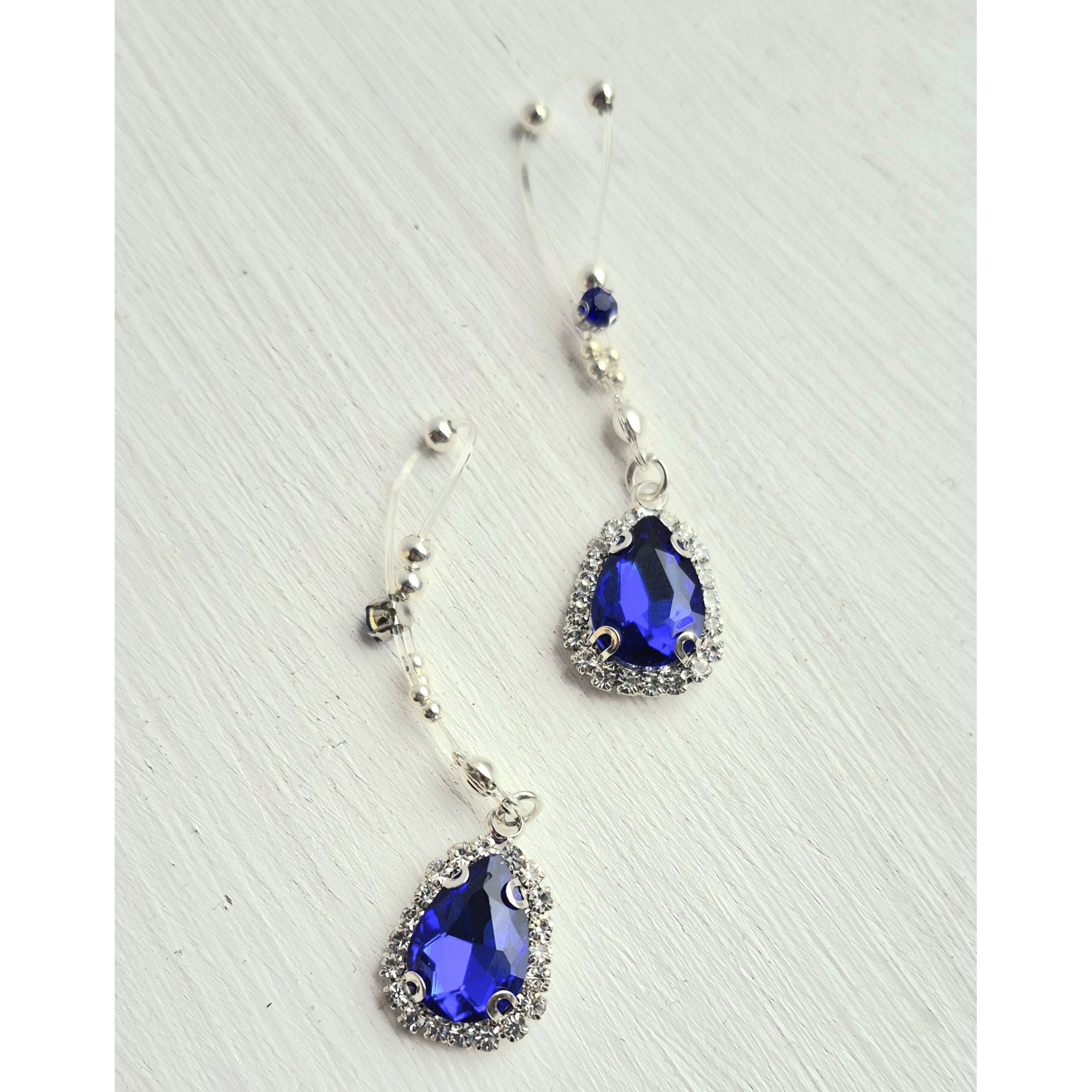 Crystal Nipple Rings – Handmade Fake Piercing with Silver Beads and Sparkling Glass Crystals, No Piercing Needed — Image 1 of 8