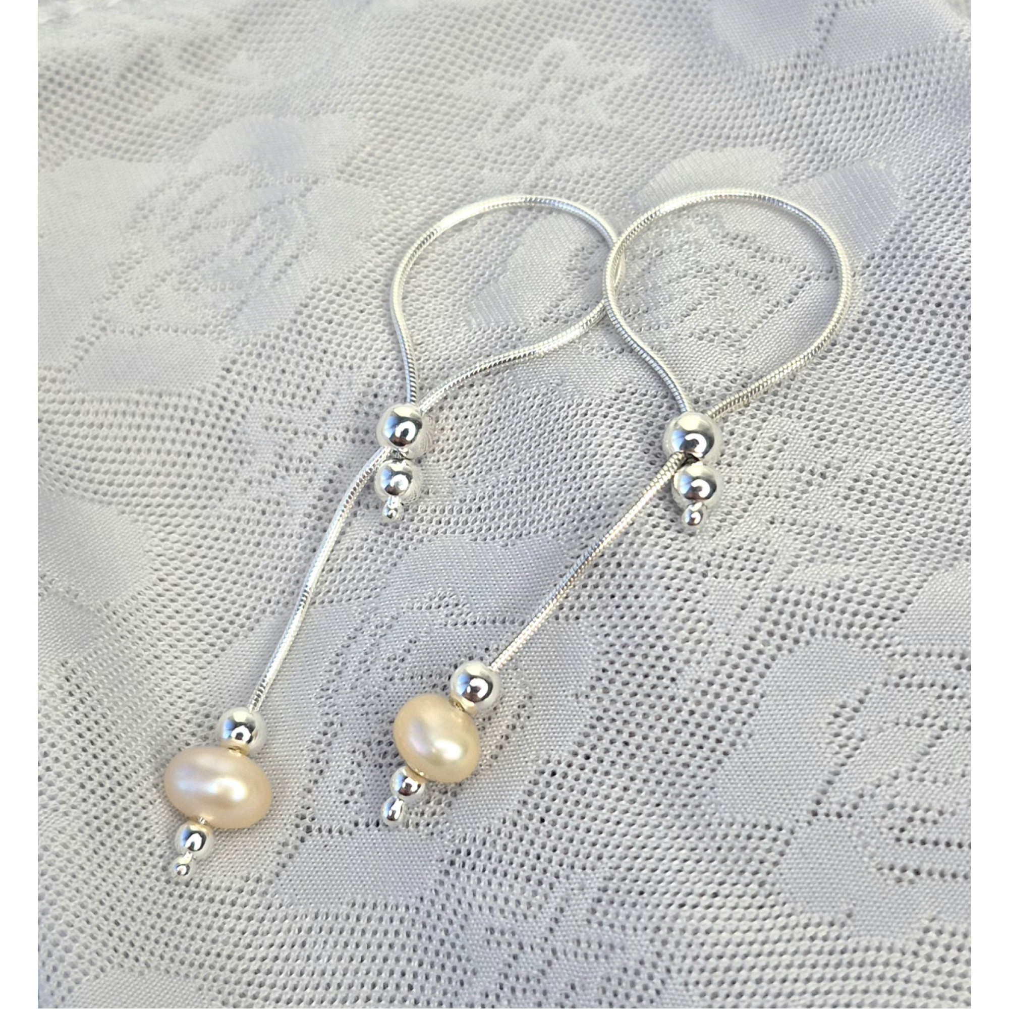 Adjustable Handmade Sterling Silver Breast Jewelry with Natural Pearls — Image 7 of 14