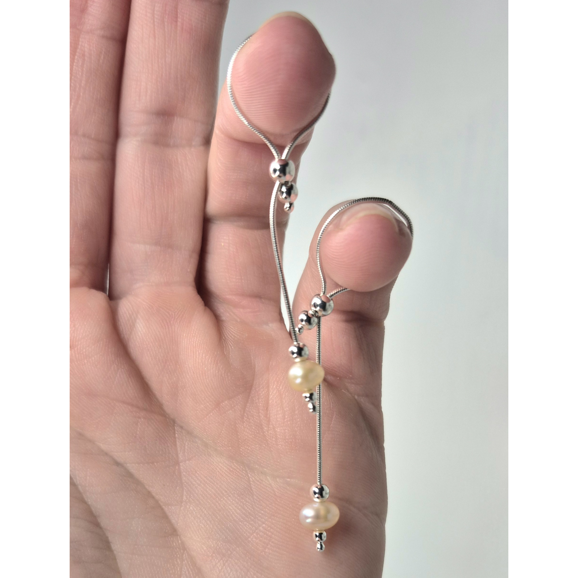 Adjustable Handmade Sterling Silver Breast Jewelry with Natural Pearls — Image 11 of 14